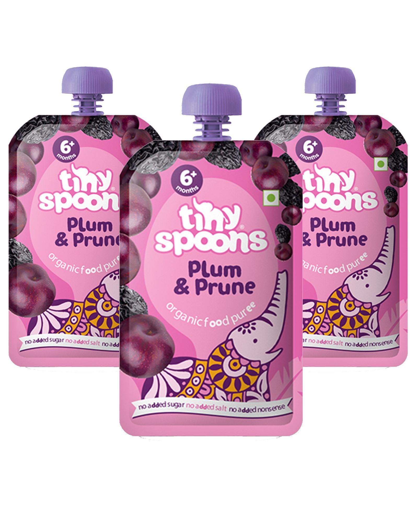 Tiny Spoons Organic Plums And Prunes Puree Pack of 3