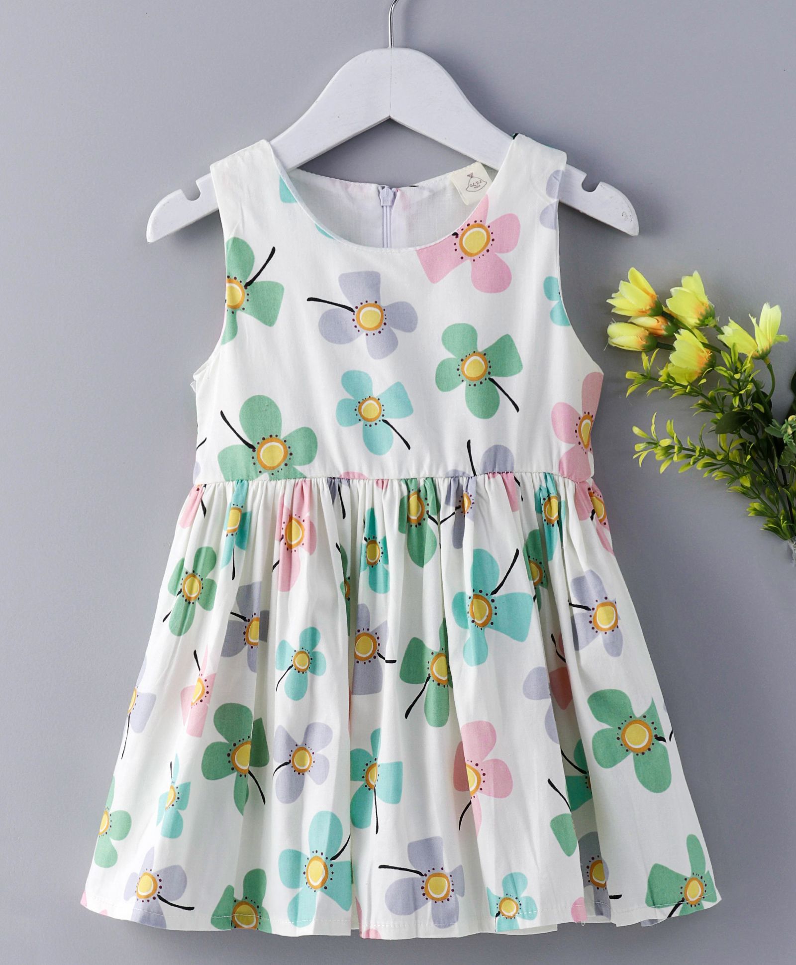 WSD Flower Print Dress - White