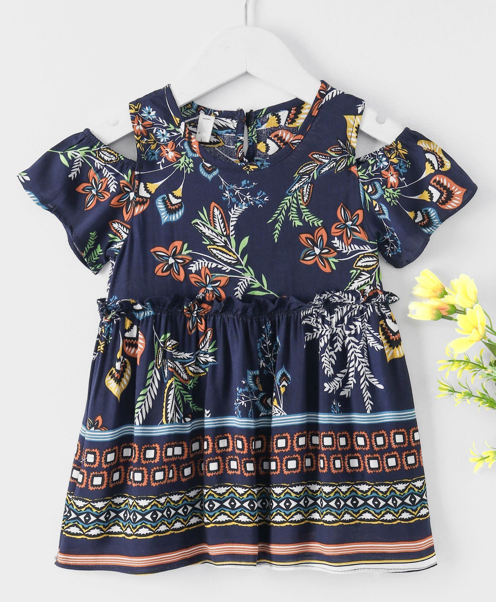 TBB Floral Print Cold Shoulder Dress