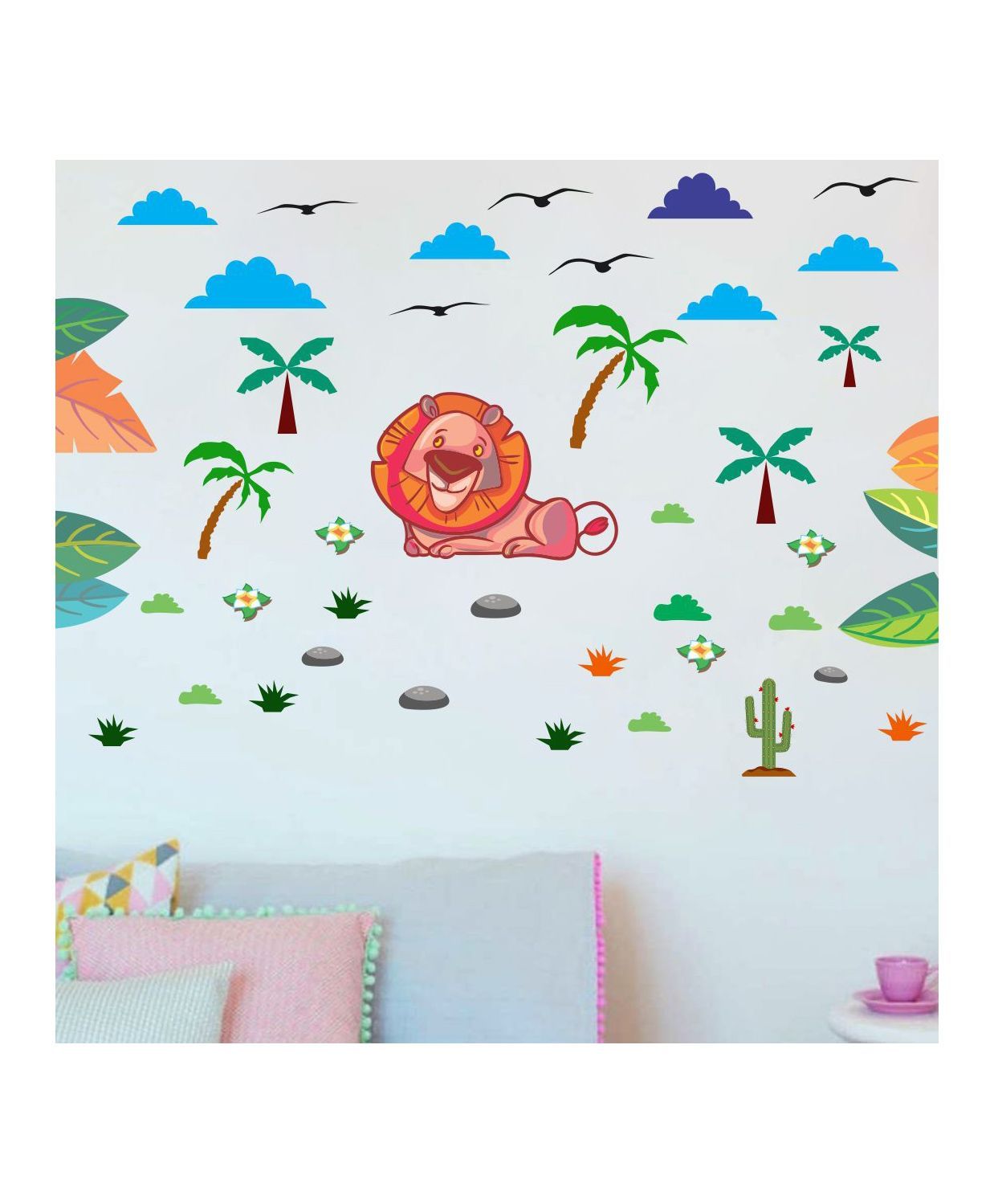 Chipakk Animal & Lion Theme Wall Sticker - Multi Color