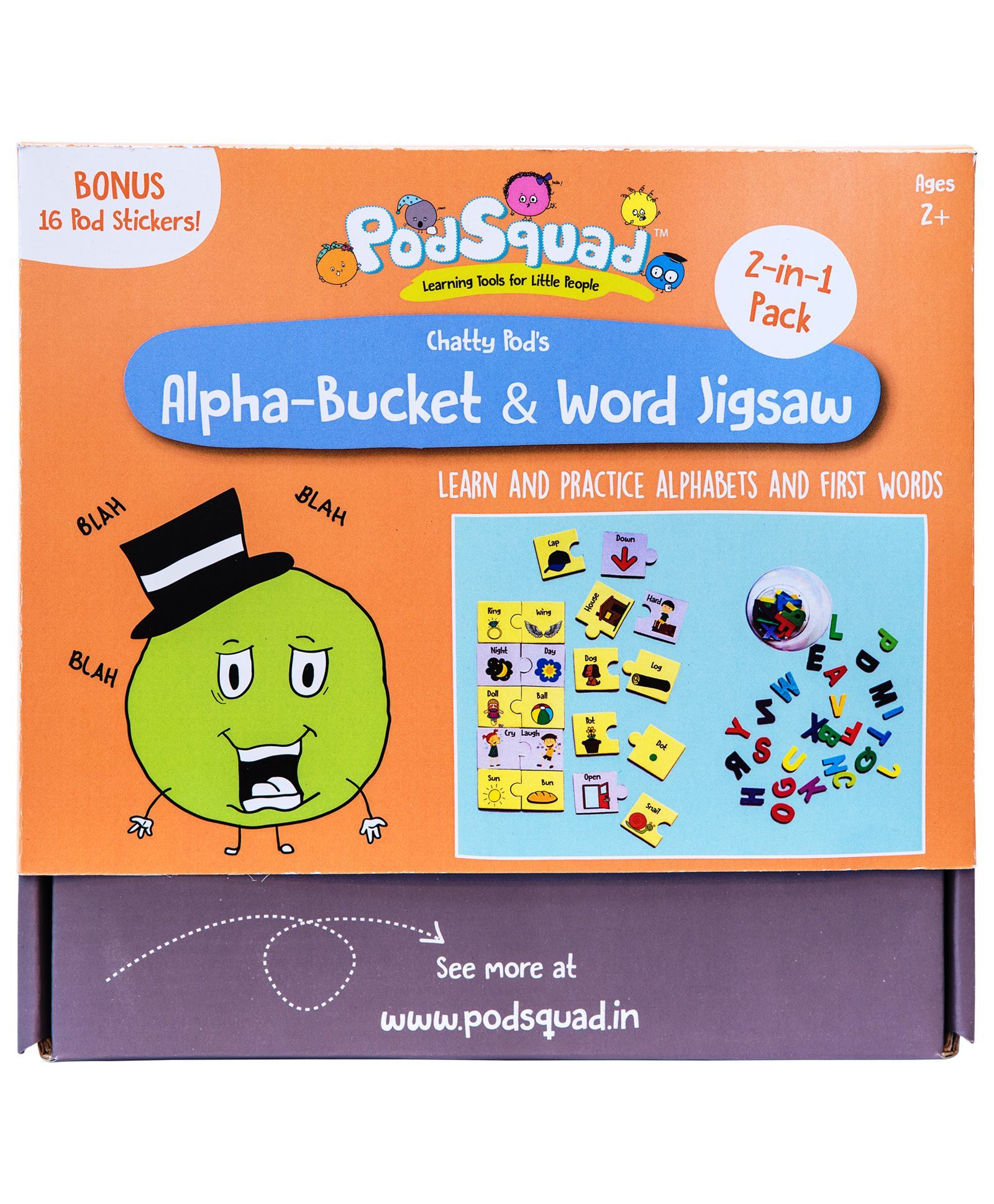 PodSquad Alpha-Bucket & Word Jigsaw Puzzle Set