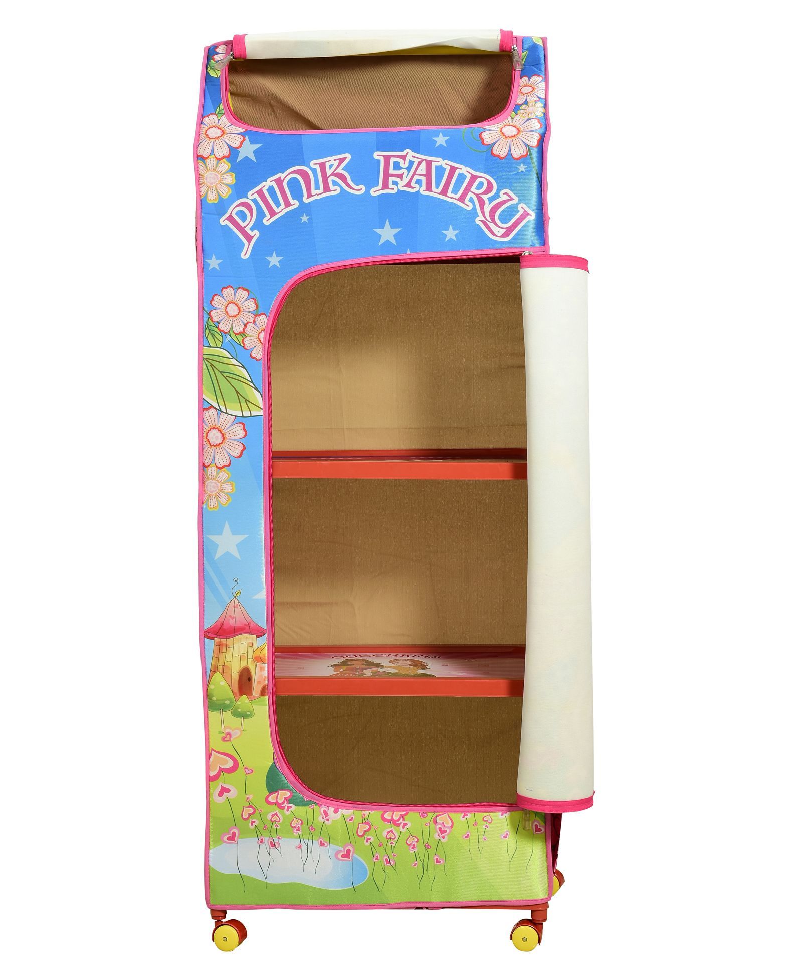 Big Cub 4 Shelves Baby Almirah Pink Fairy Print - Blue