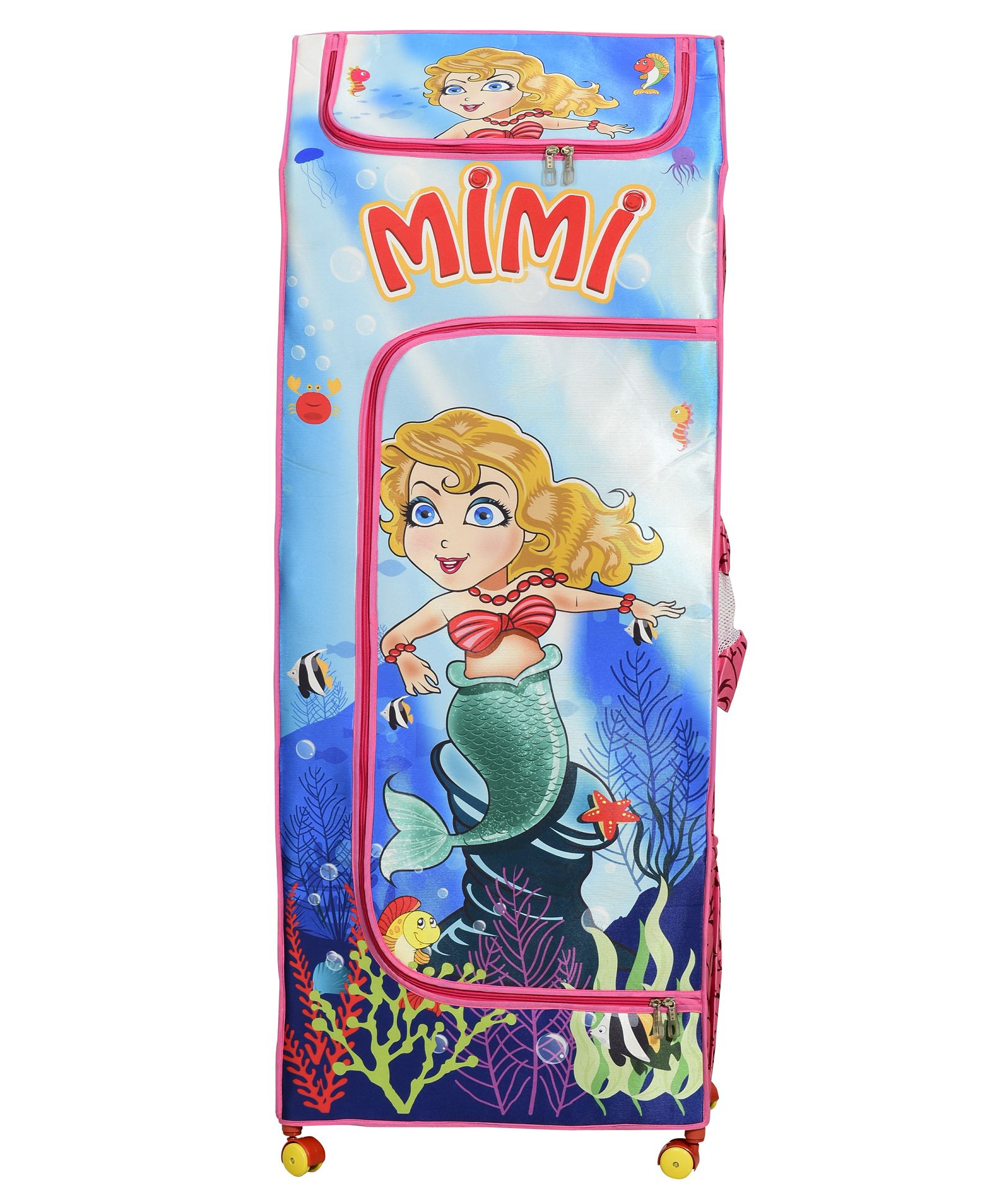 Big Cub 4 Shelves Baby Almirah Mimi Mermaid Print - Blue