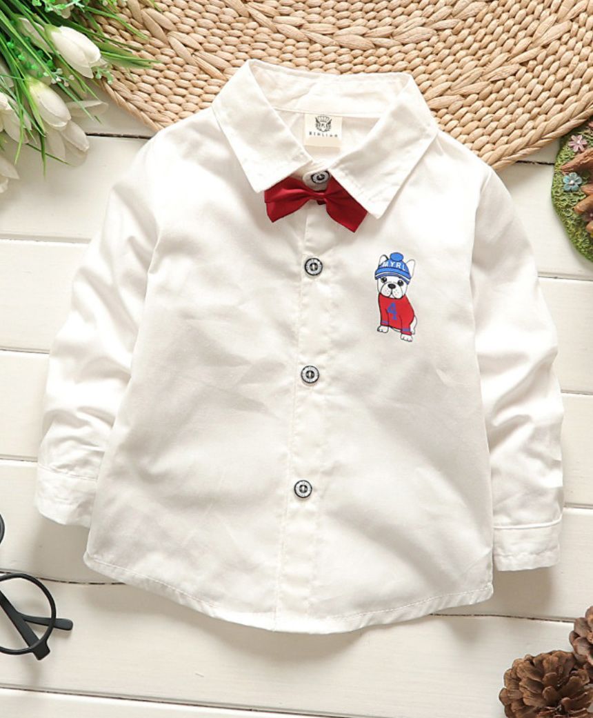 Superfie Plain Shirt With Dog Print