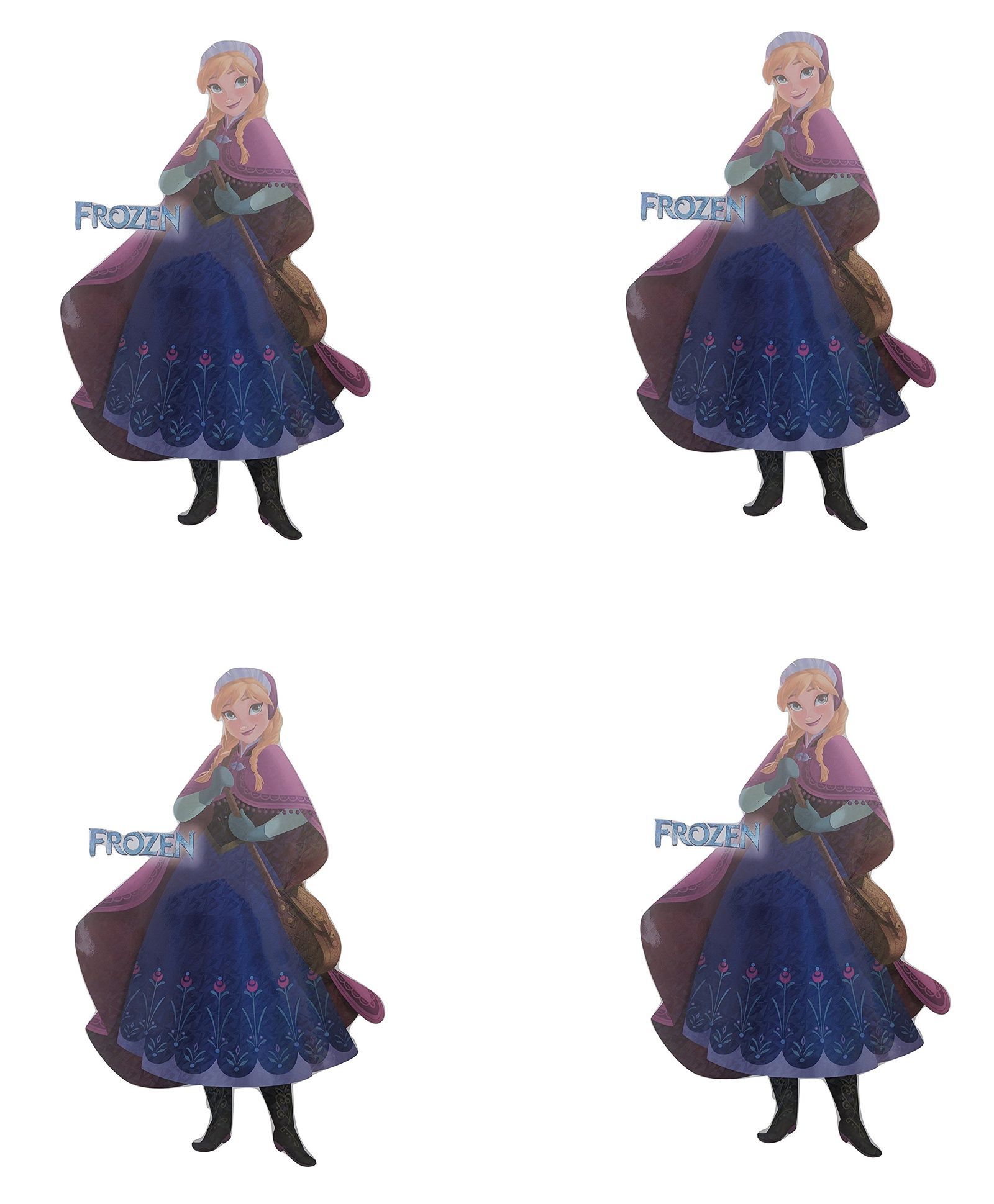 Party Anthem Anna Frozen Wall Sticker Pack of 4 - Blue