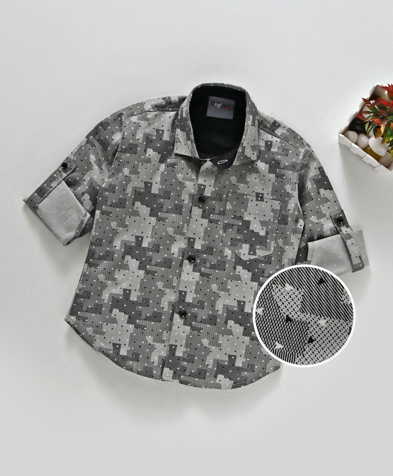 Dapper Dudes Cotton Full Sleeves Casual Shirt - Grey
