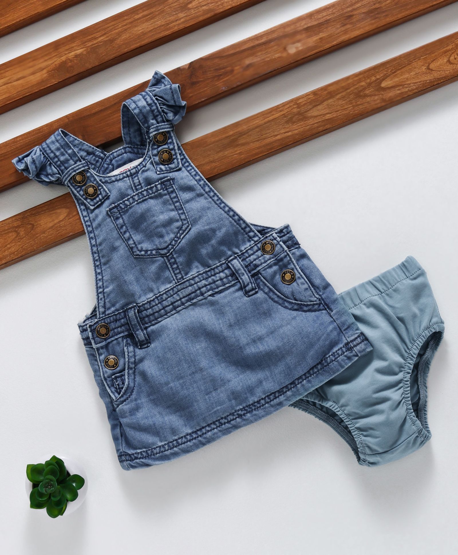 denim dungaree frock