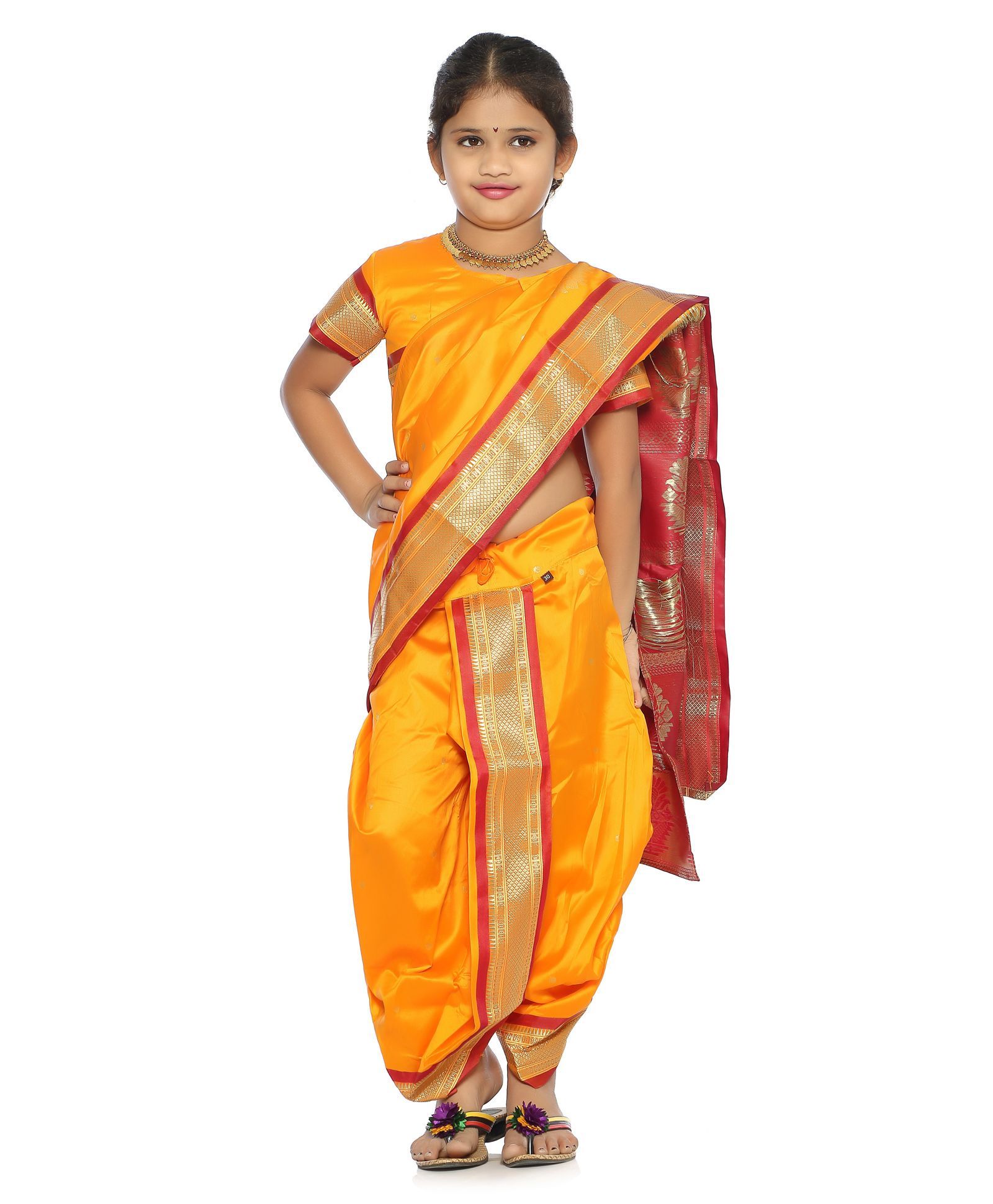 Bhartiya Paridhan Full Length Stitched Traditional Nauvari Saree With Stitched Blouse