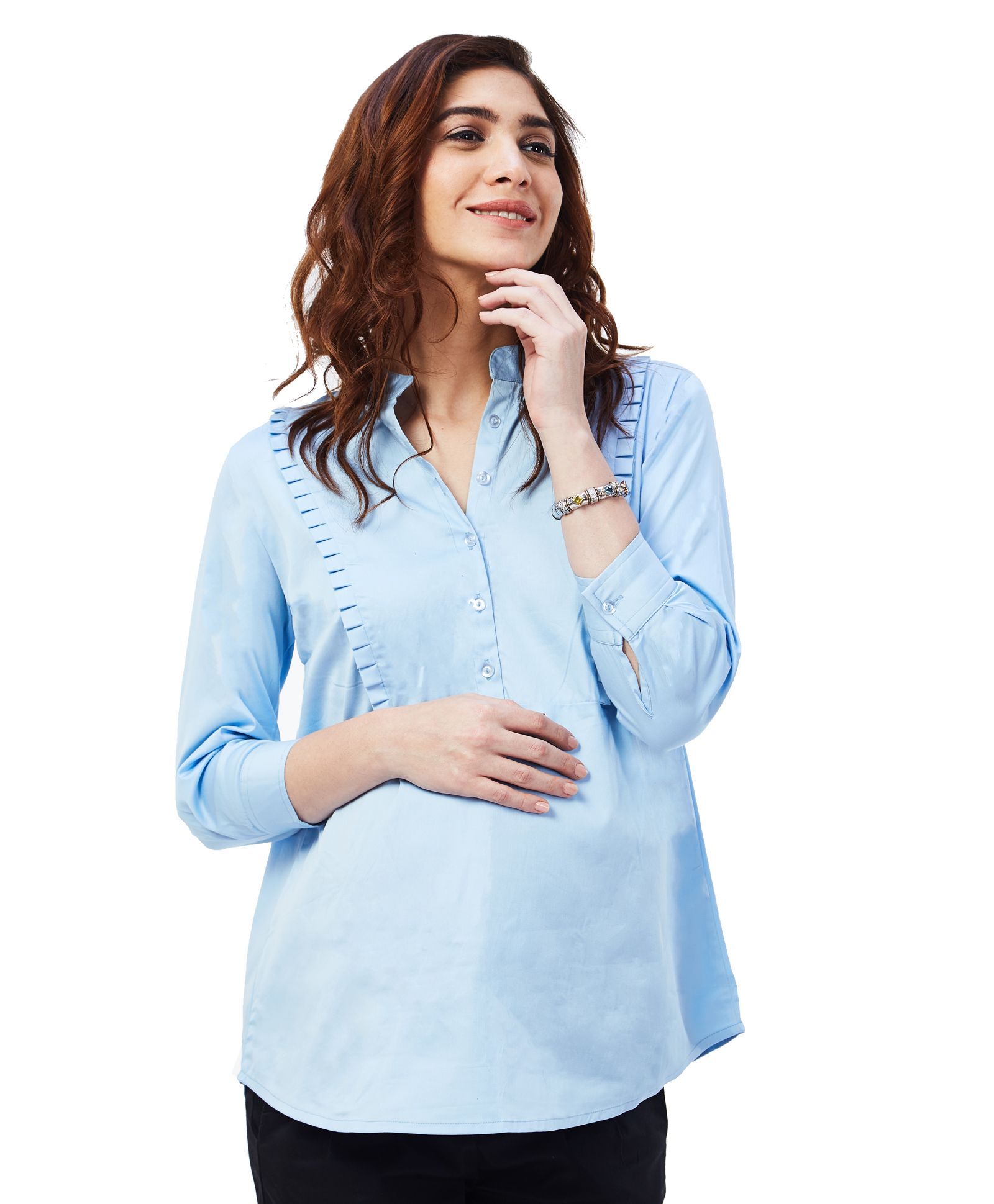 maternity collared work shirts