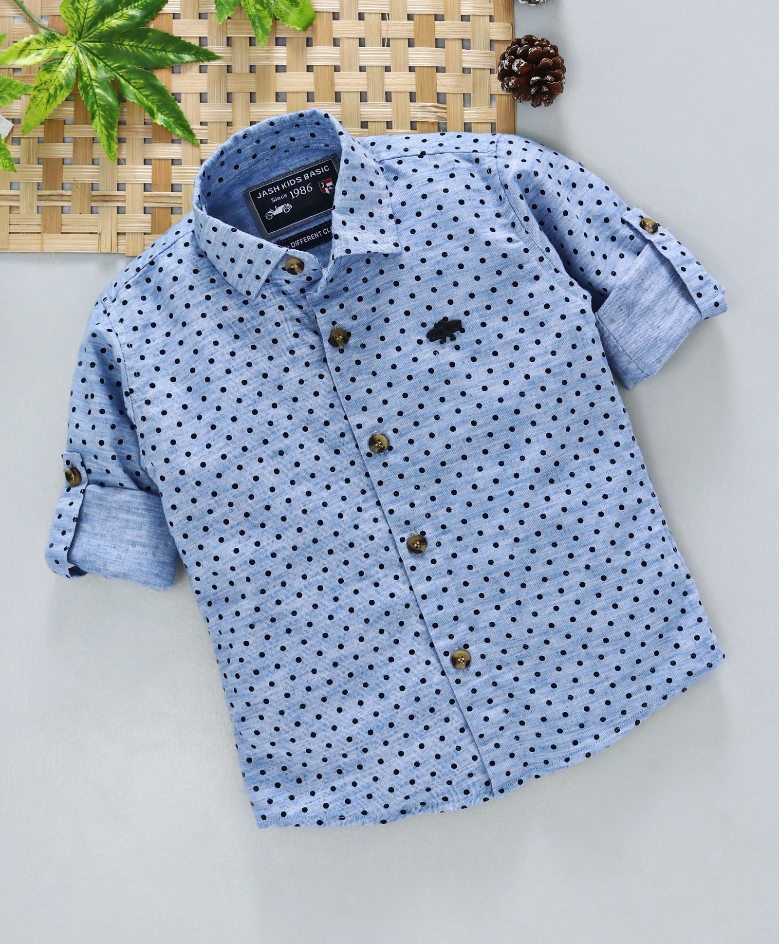Jash Kids Full Sleeves Shirt Polka Dot Print