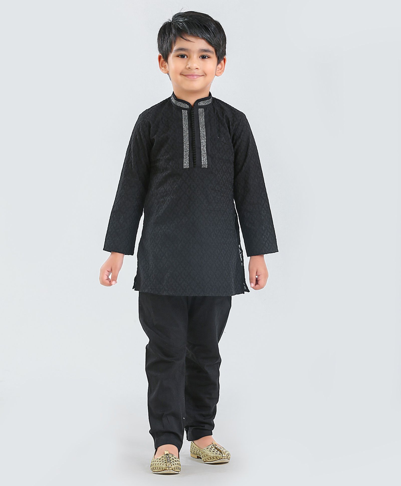 Little Aryan Full Sleeve Embroidered Kurta Pyjama Set