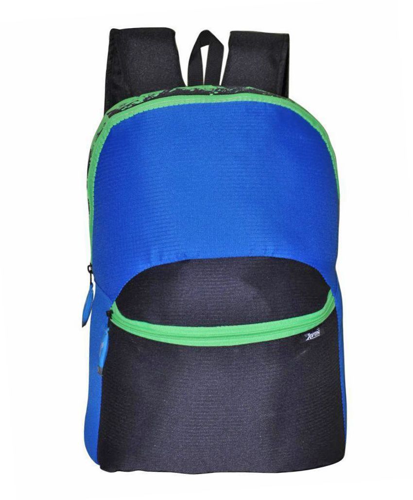 Avon Bags Waterproof Backpack Blue & Black - Height 17 Inches