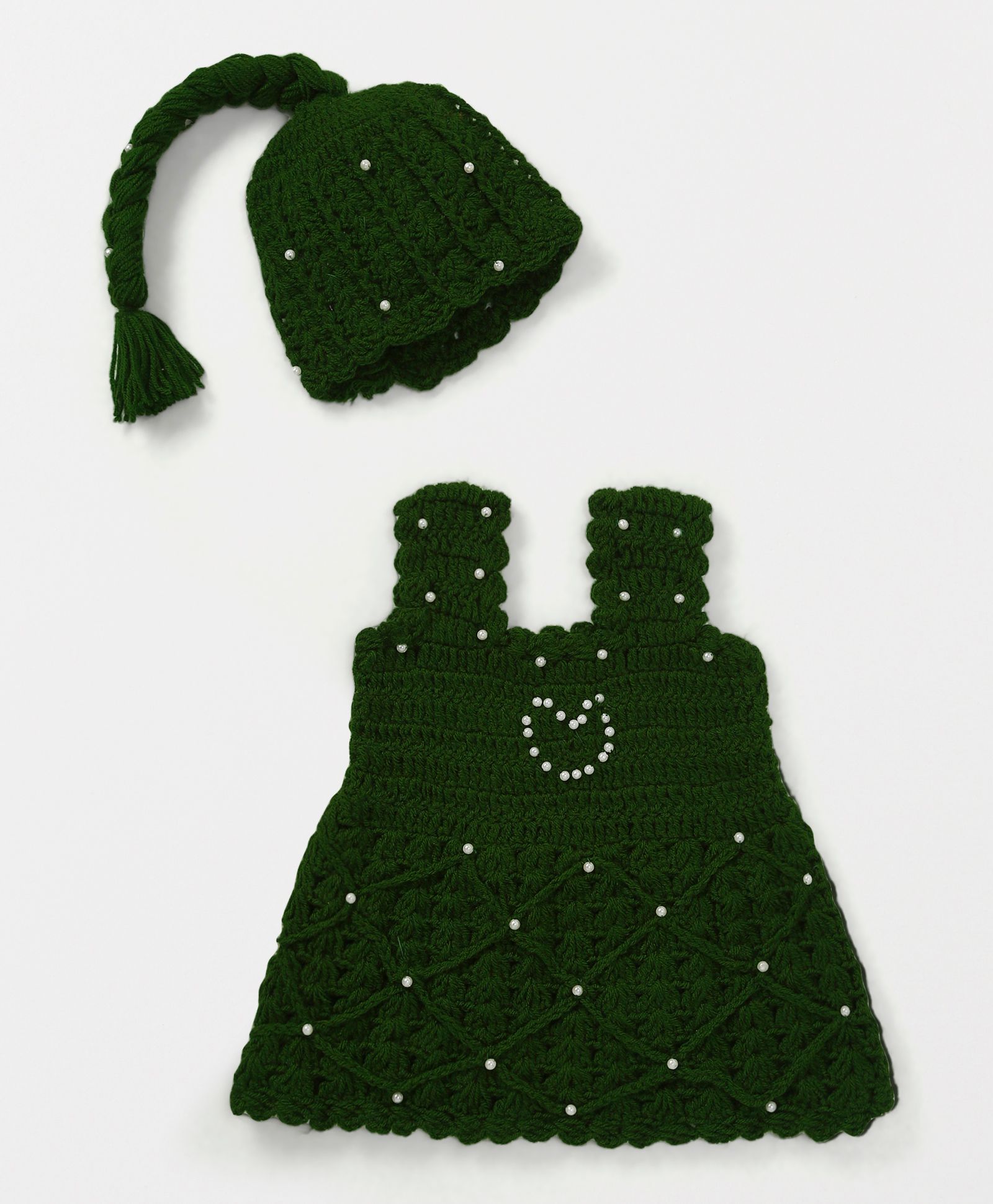 MayRa Knits Knitted Dress With Cap - Green