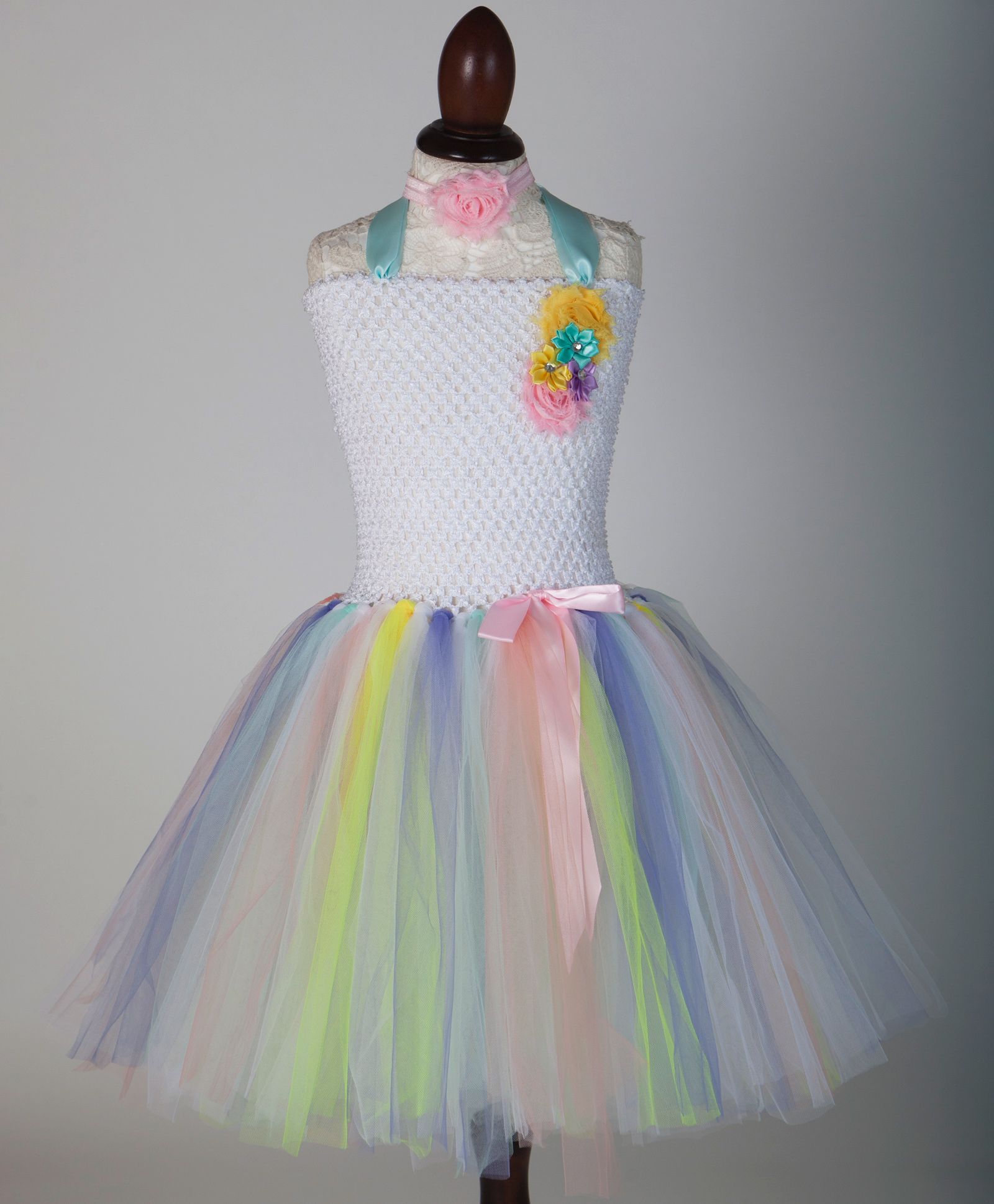 Whitehenz Clothing Dress With Bow Applique & Head Band - White