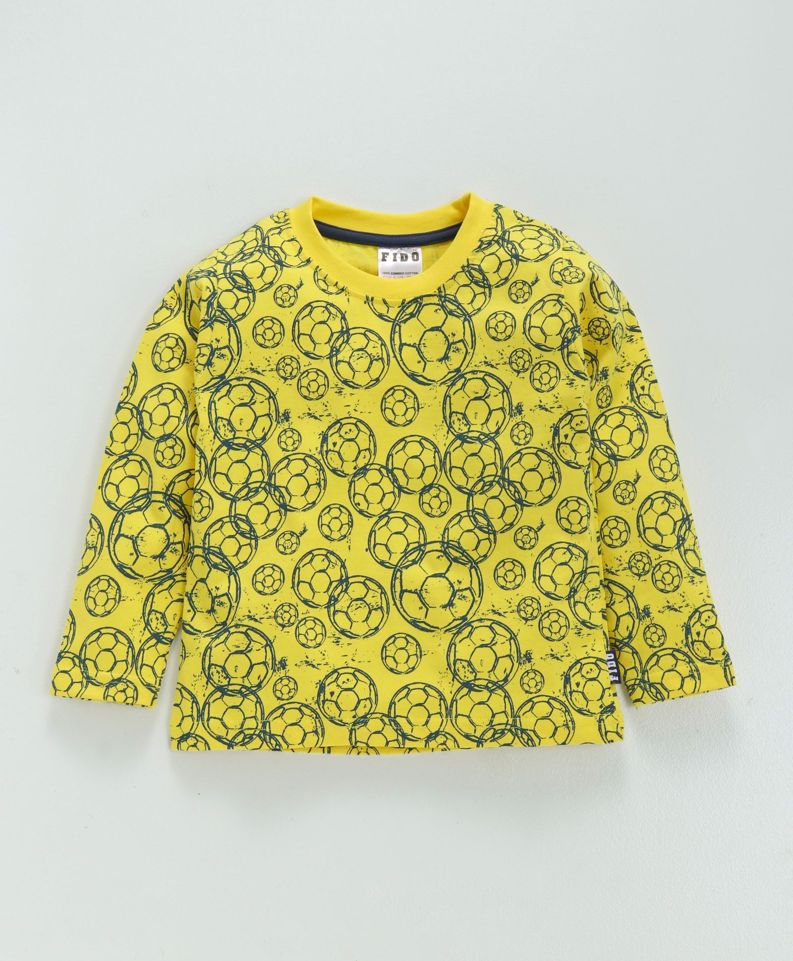 Fido Full Sleeves Tee Football Print