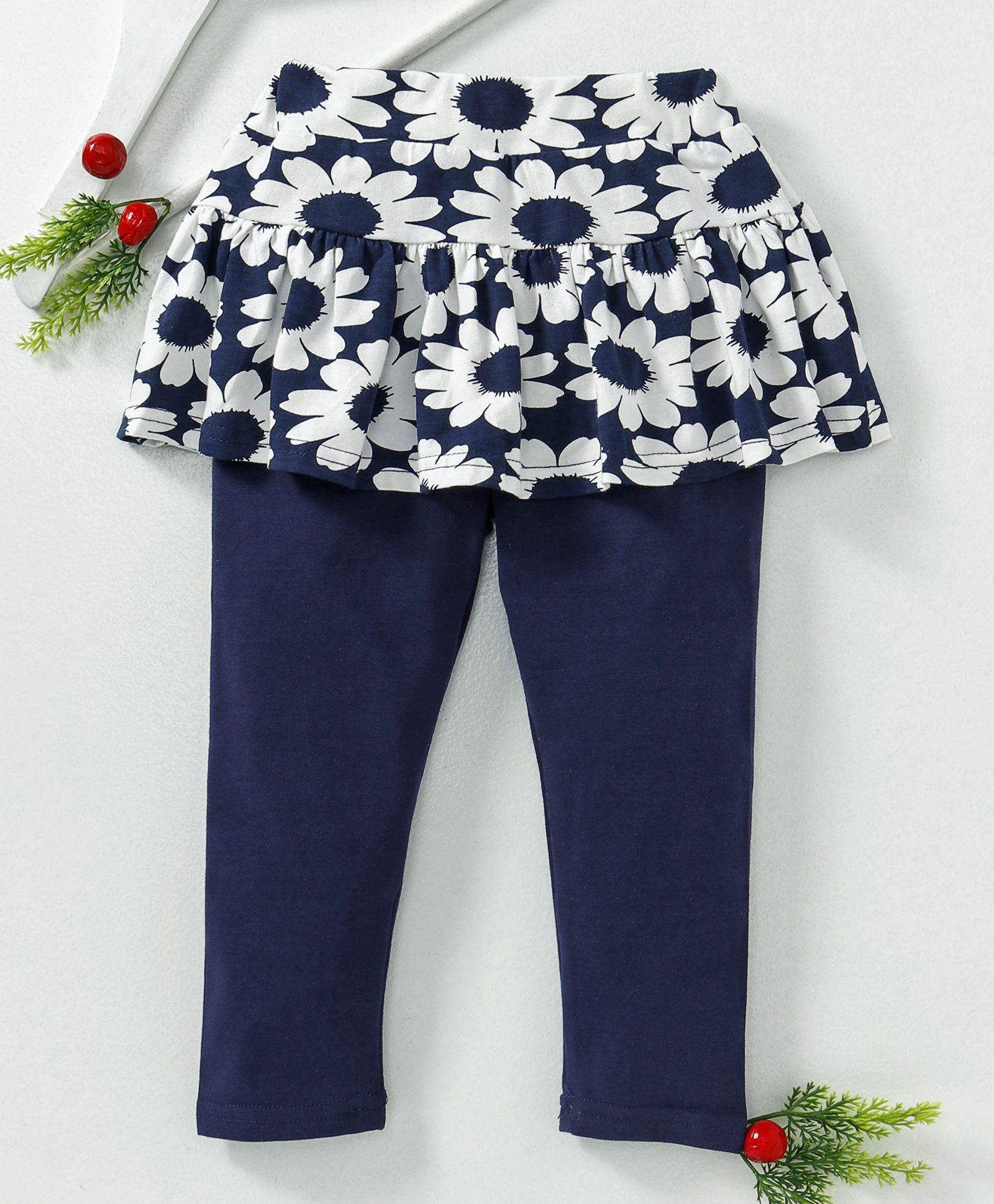 Mabaojd Floral Print Full Length Skegging - Blue