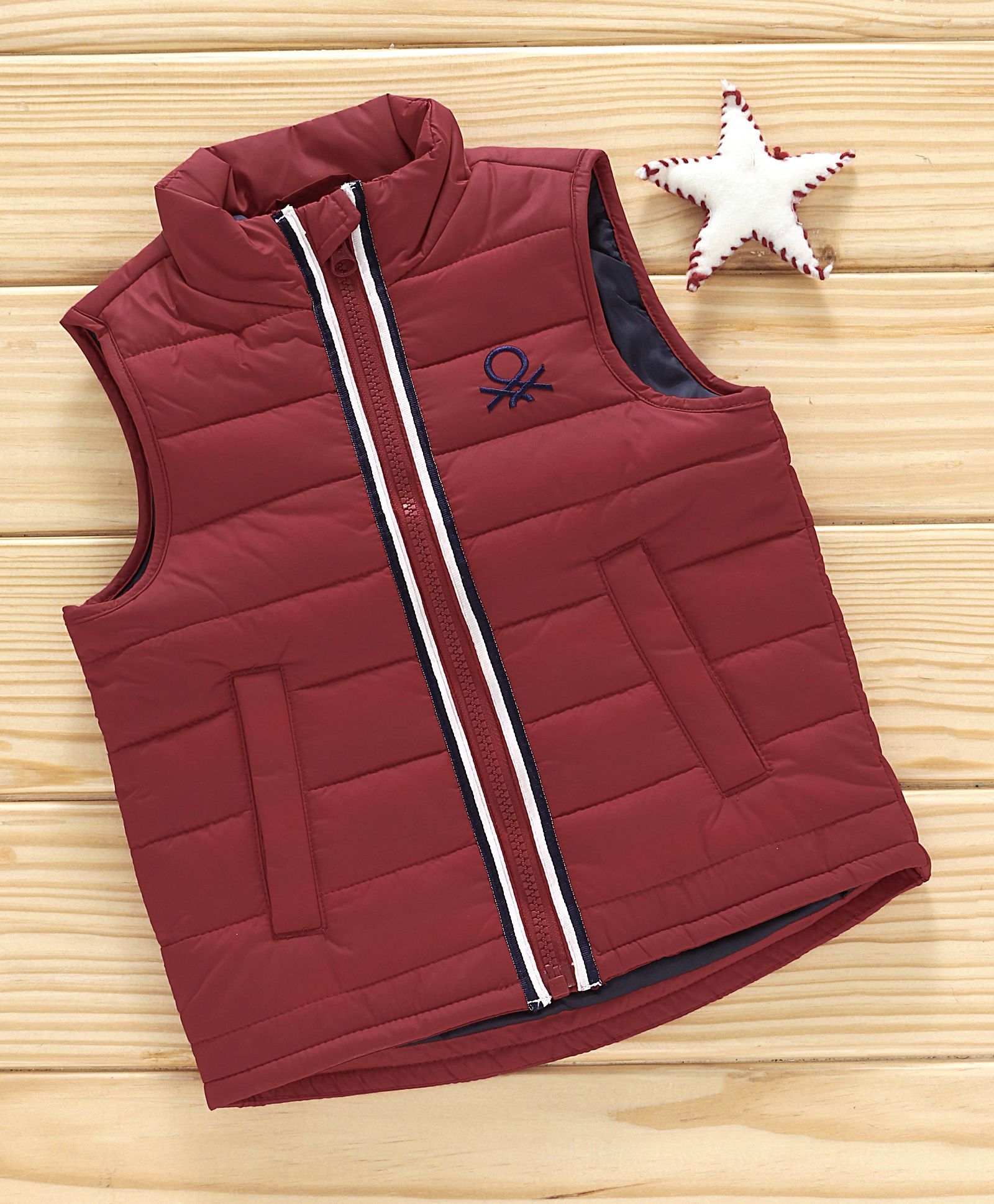 UCB Sleeveless Quilted Jacket - Maroon