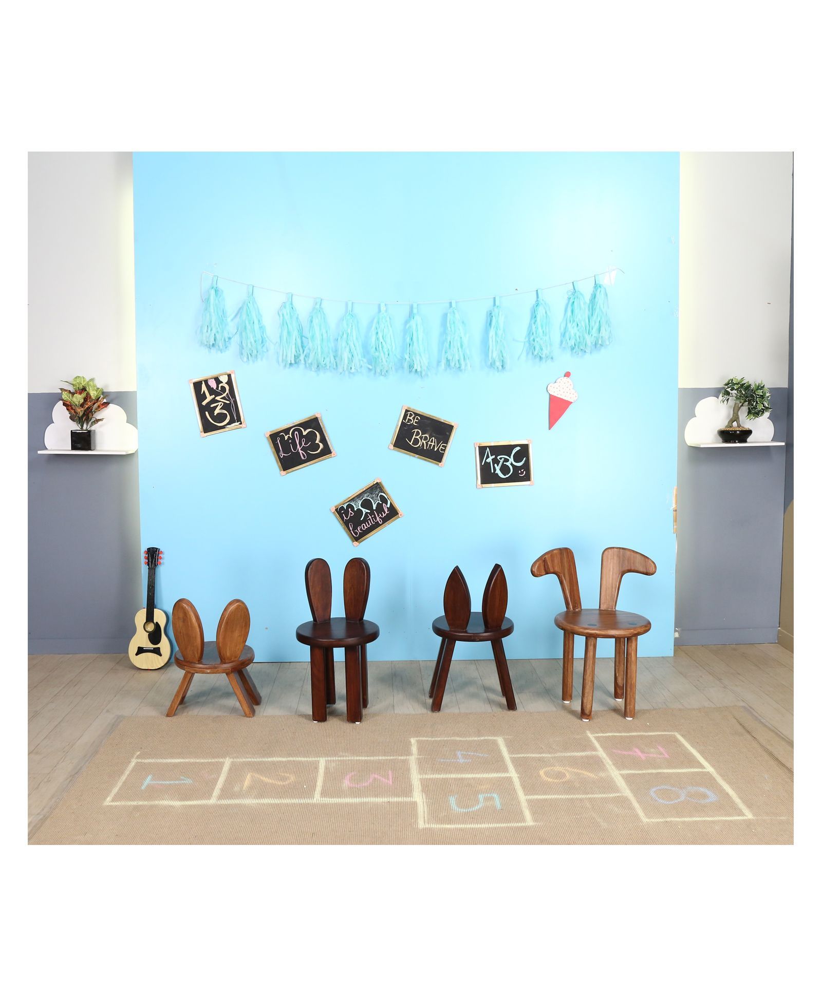 Arcedo Tom & Jerry Themed Wooden Tom Chair - Brown