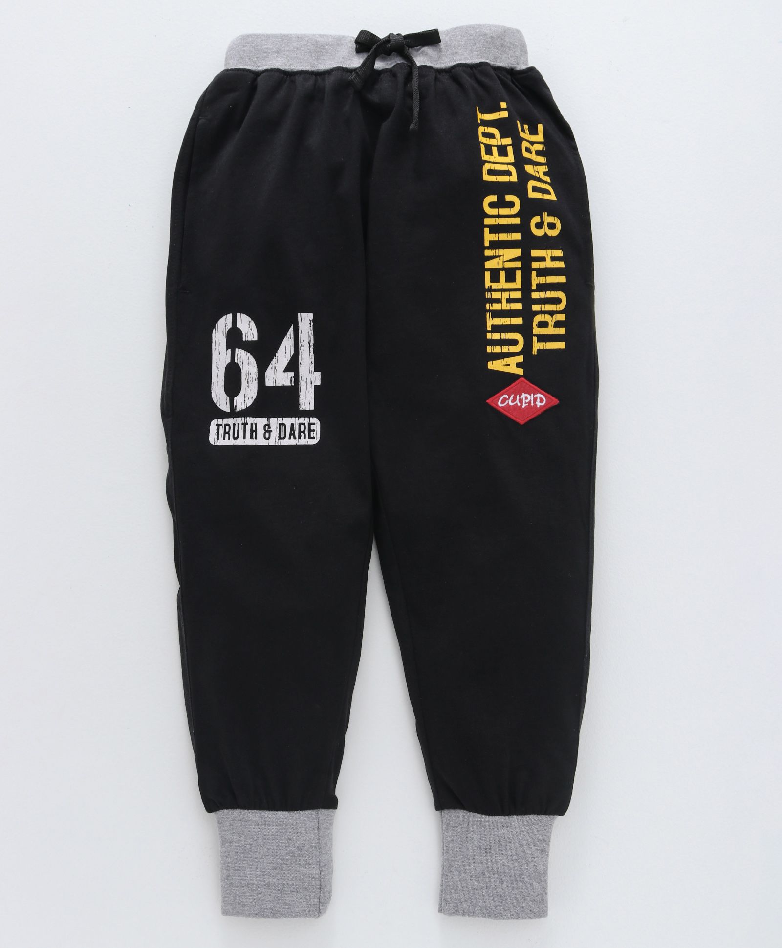 Stupid Cupid Full Length Lounge Pant Truth & Dare Print - Black