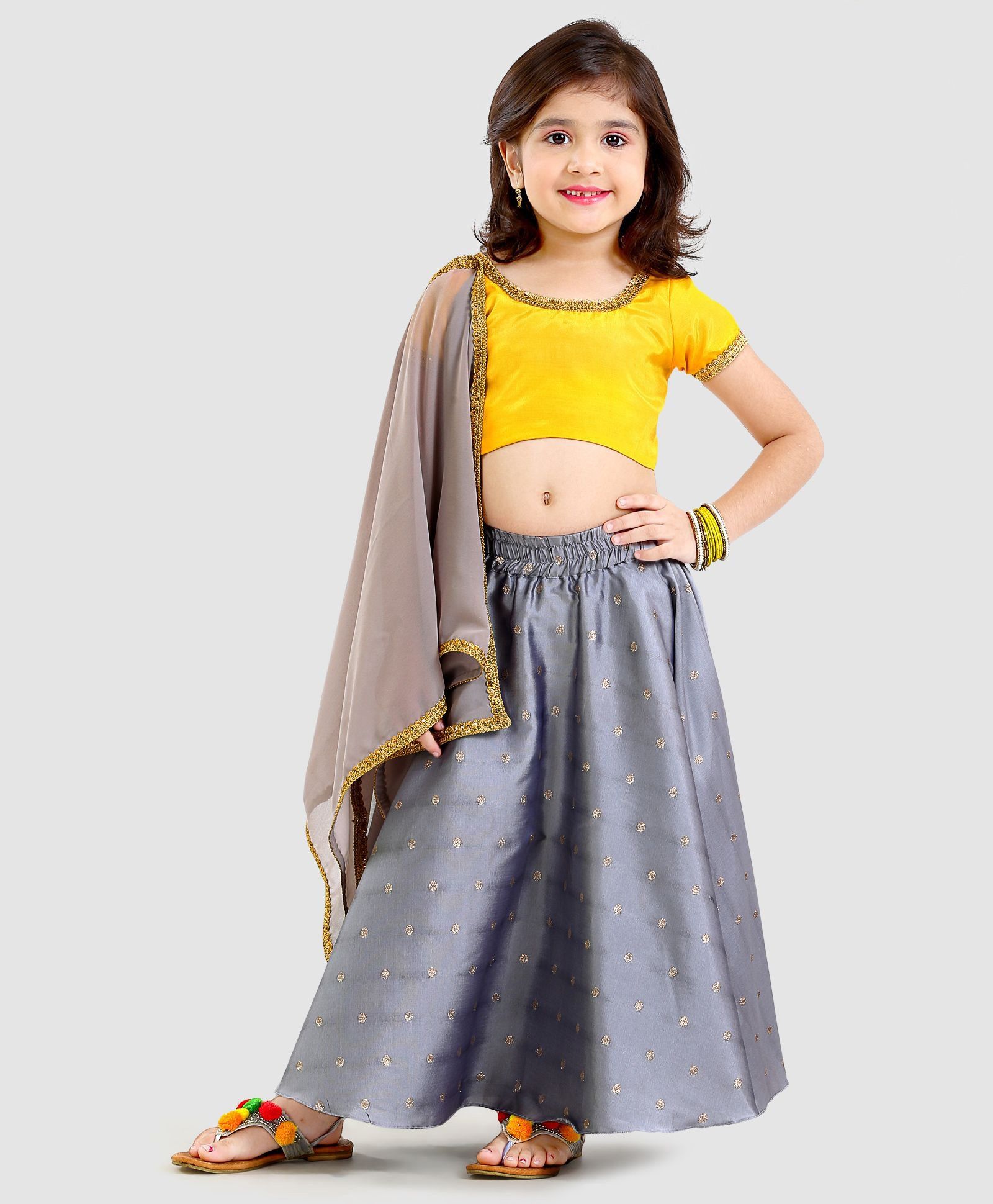 Pixie Dust Border Design Choli With Lehenga & Dupatta Set