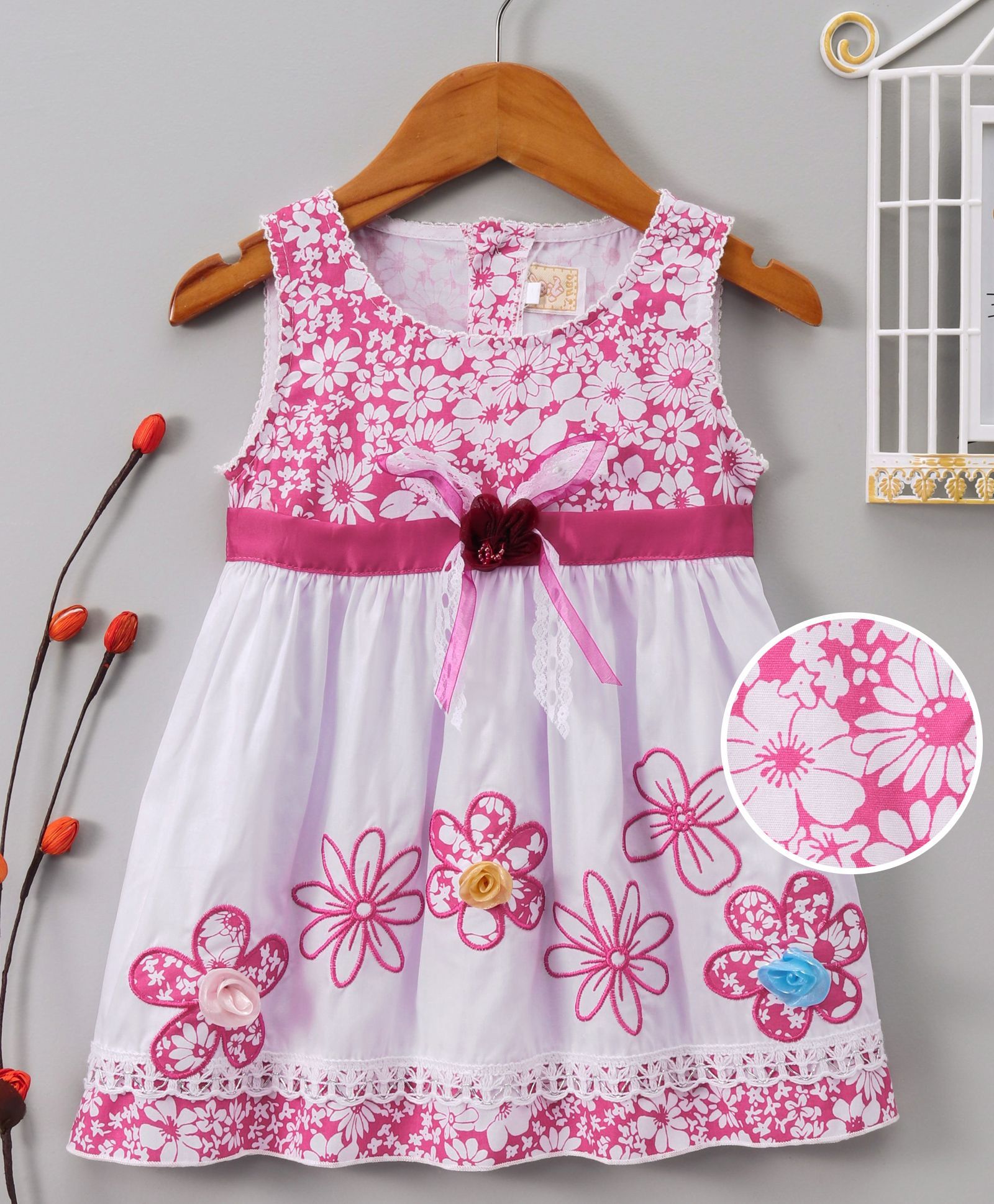 ABQ Floral Theme Sleeveless Dress