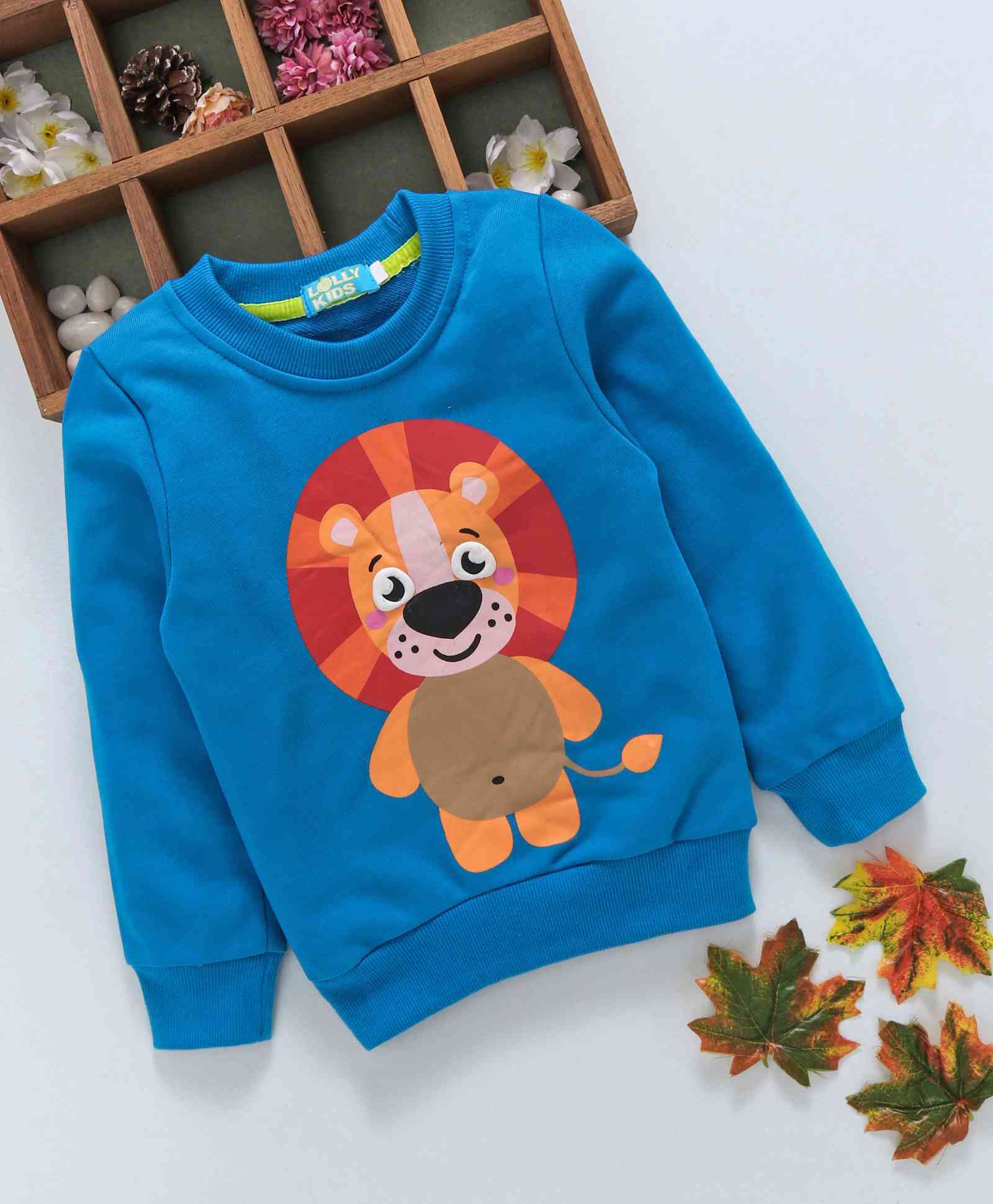 Lolly Kids Lion Print Full Sleeves Sweatshirt