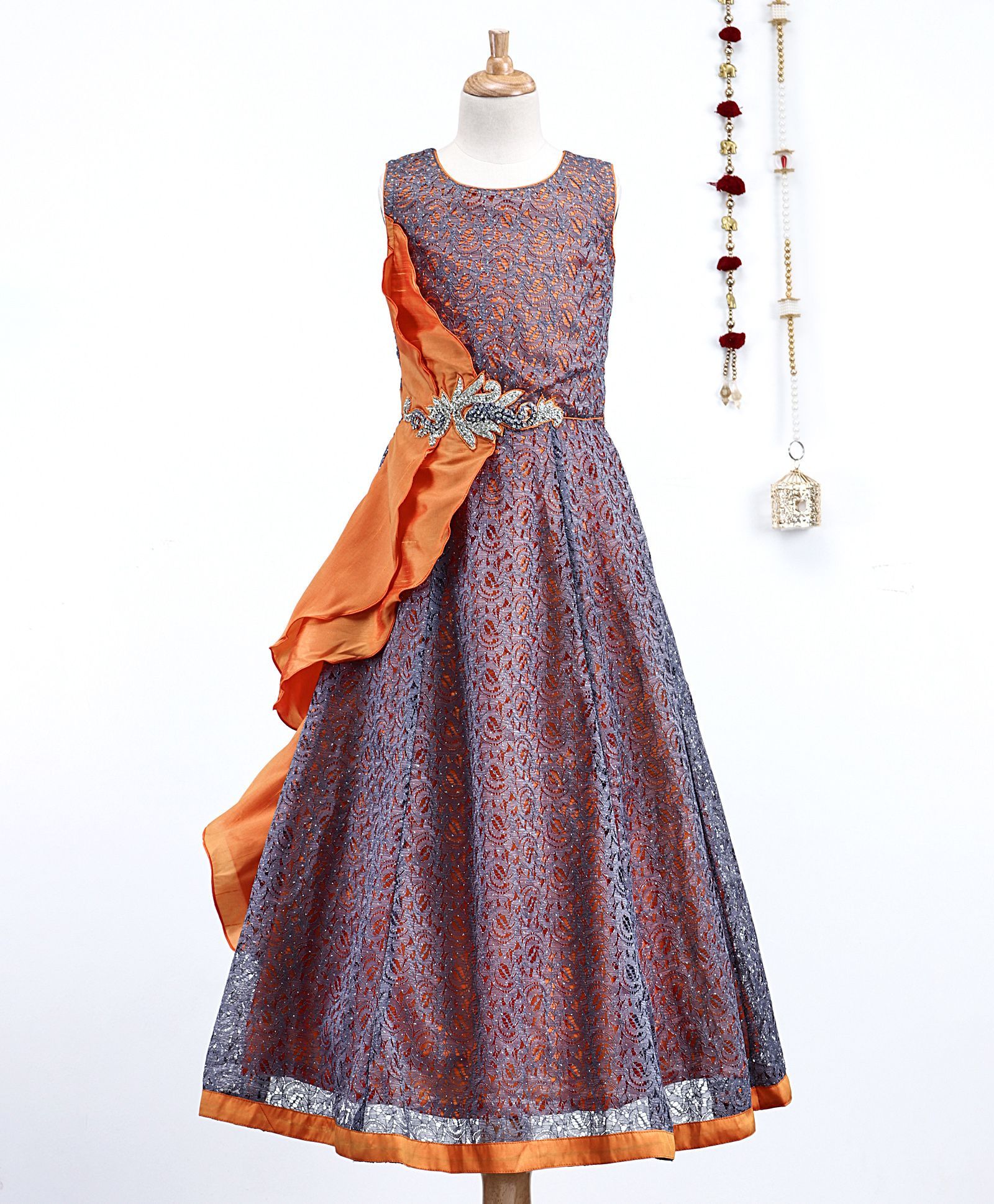 Dhyana Fashions Sleeveless Stone Work Gown