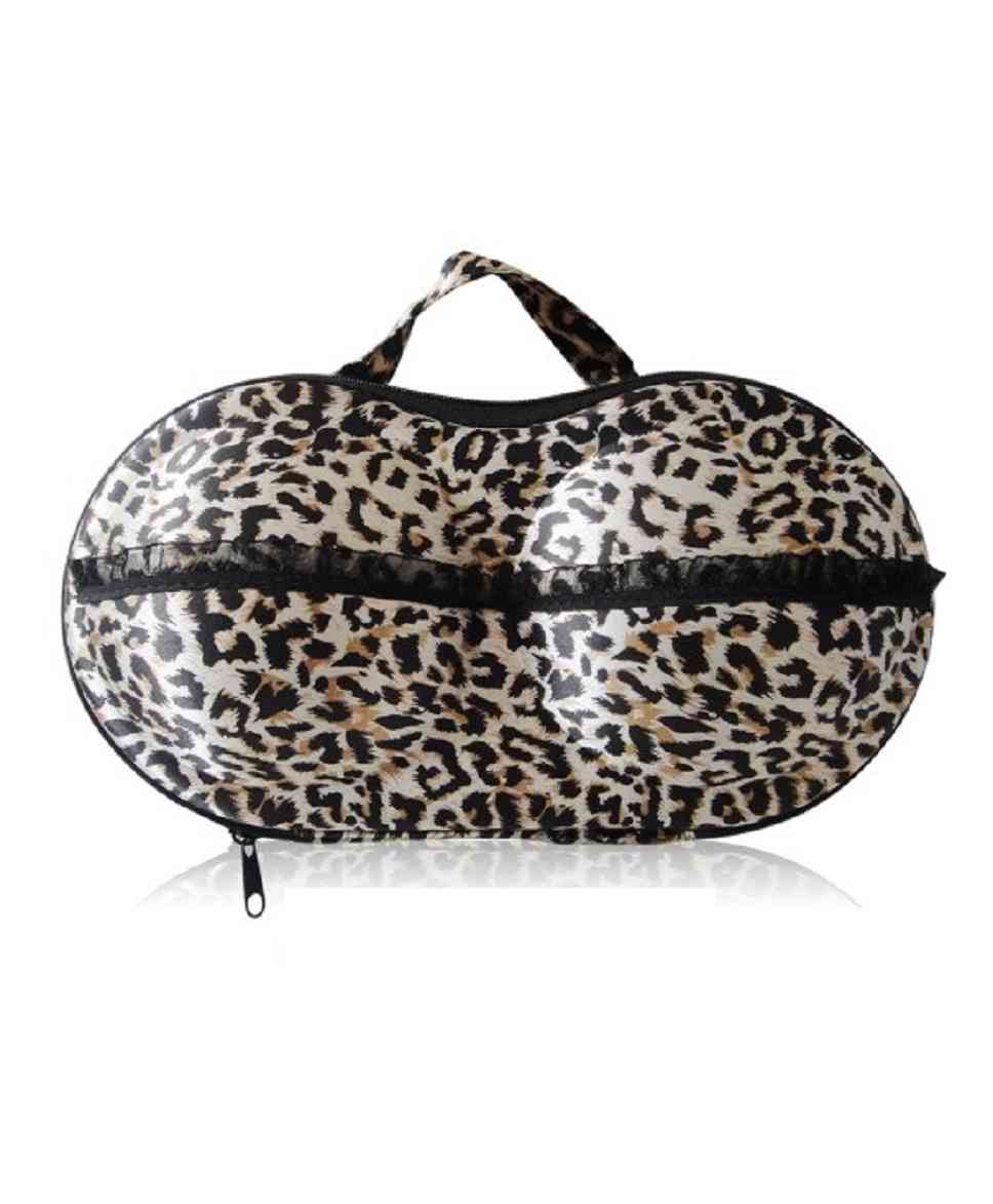 Home Union Lingerie Storage Case With Handle Animal Print - Black