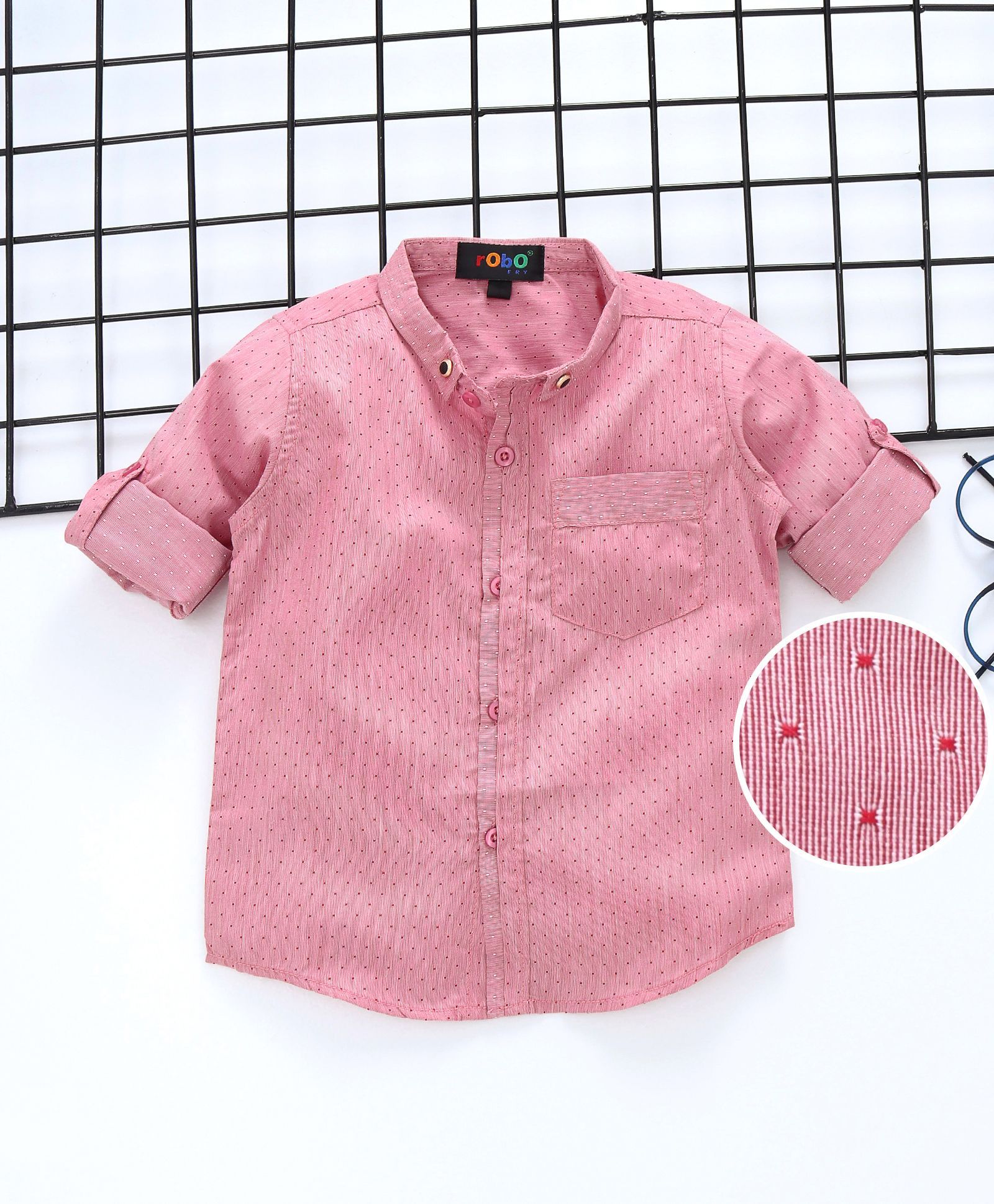 Robo Fry Full Sleeves Dot Print Shirt
