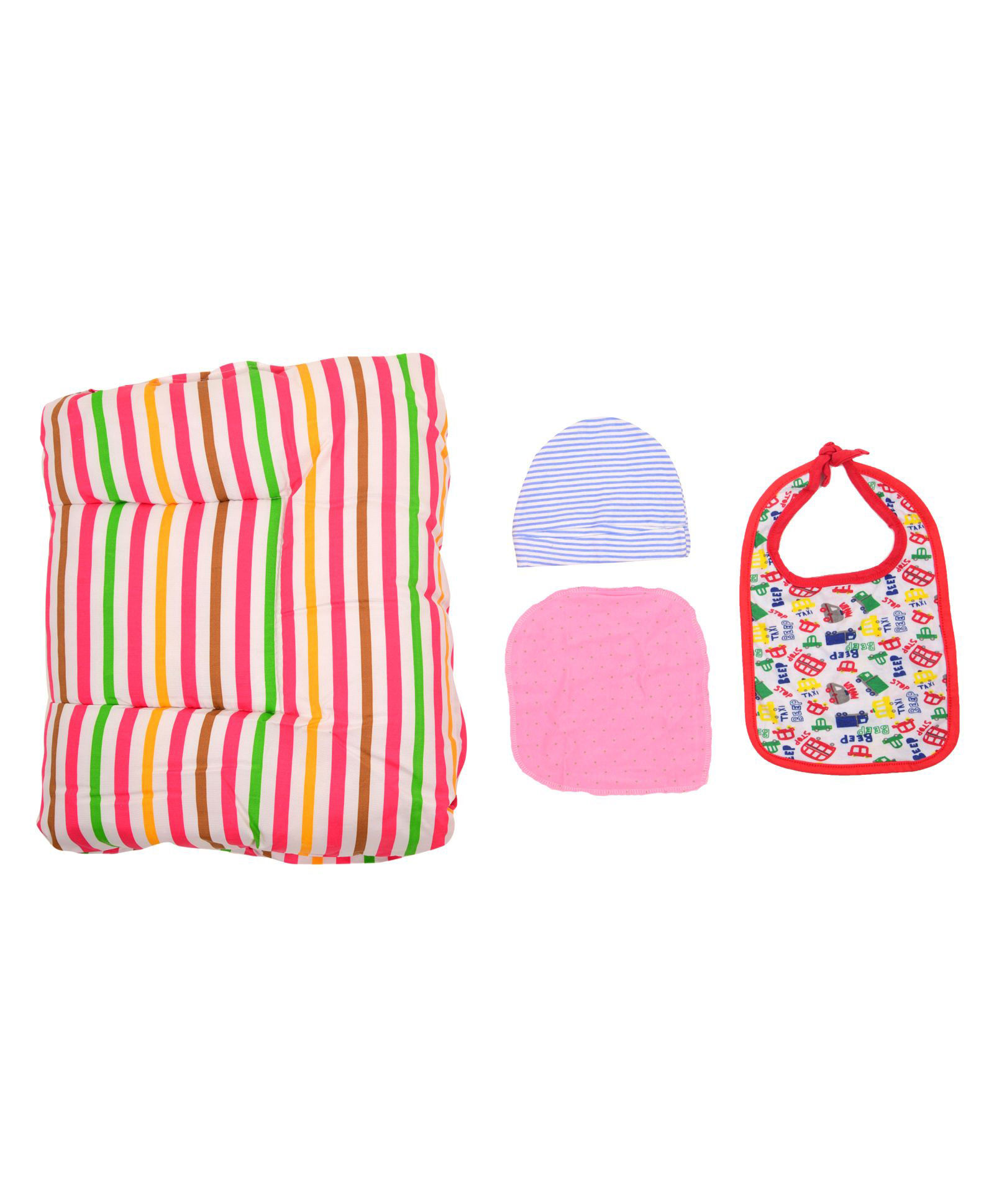 Jaze Baby Cradle Net Set with Baby Essential Freebie Set Stripes Print
