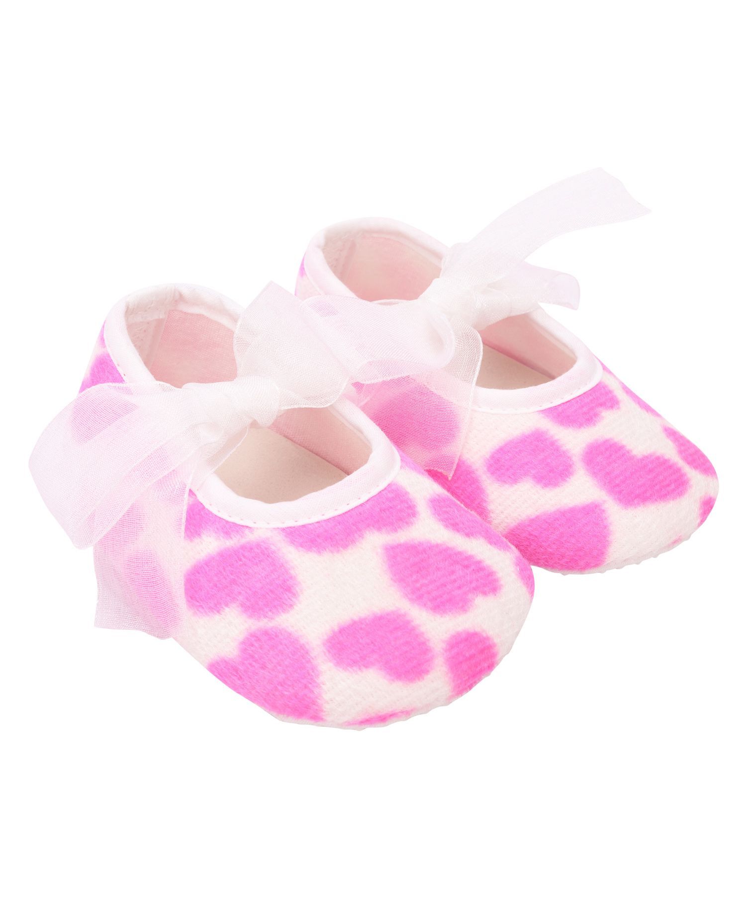 Daizy Heart Printed Booties - Pink