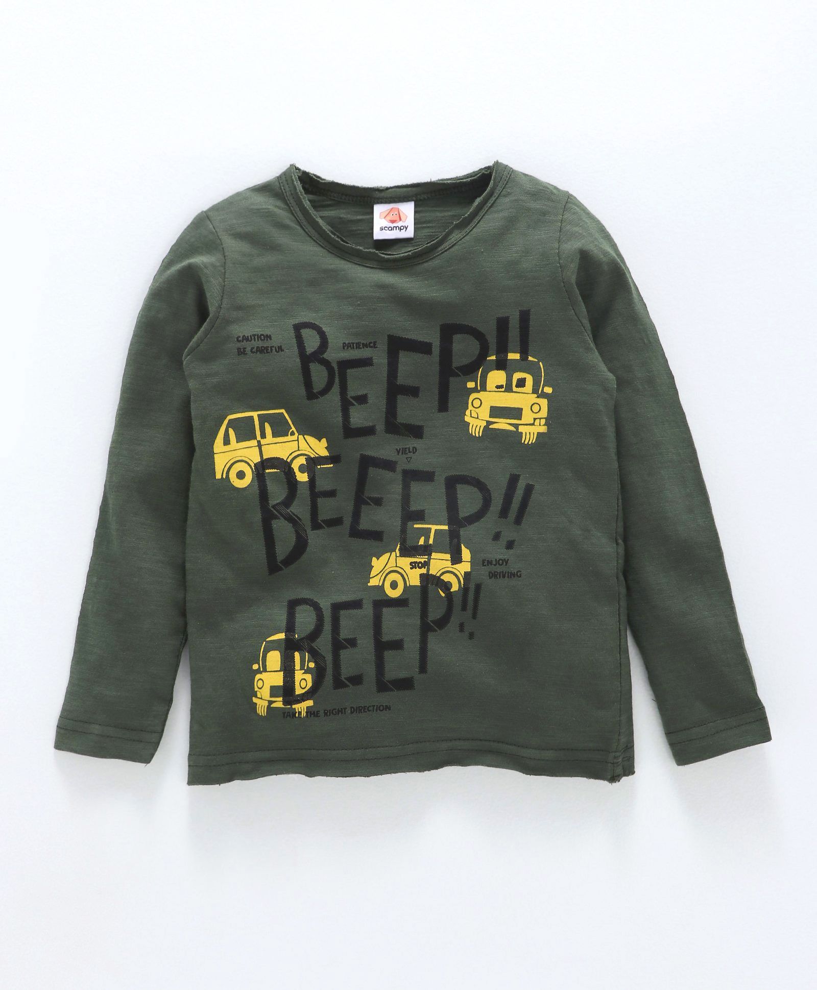 Scampy Cars Print Full Sleeves Tee