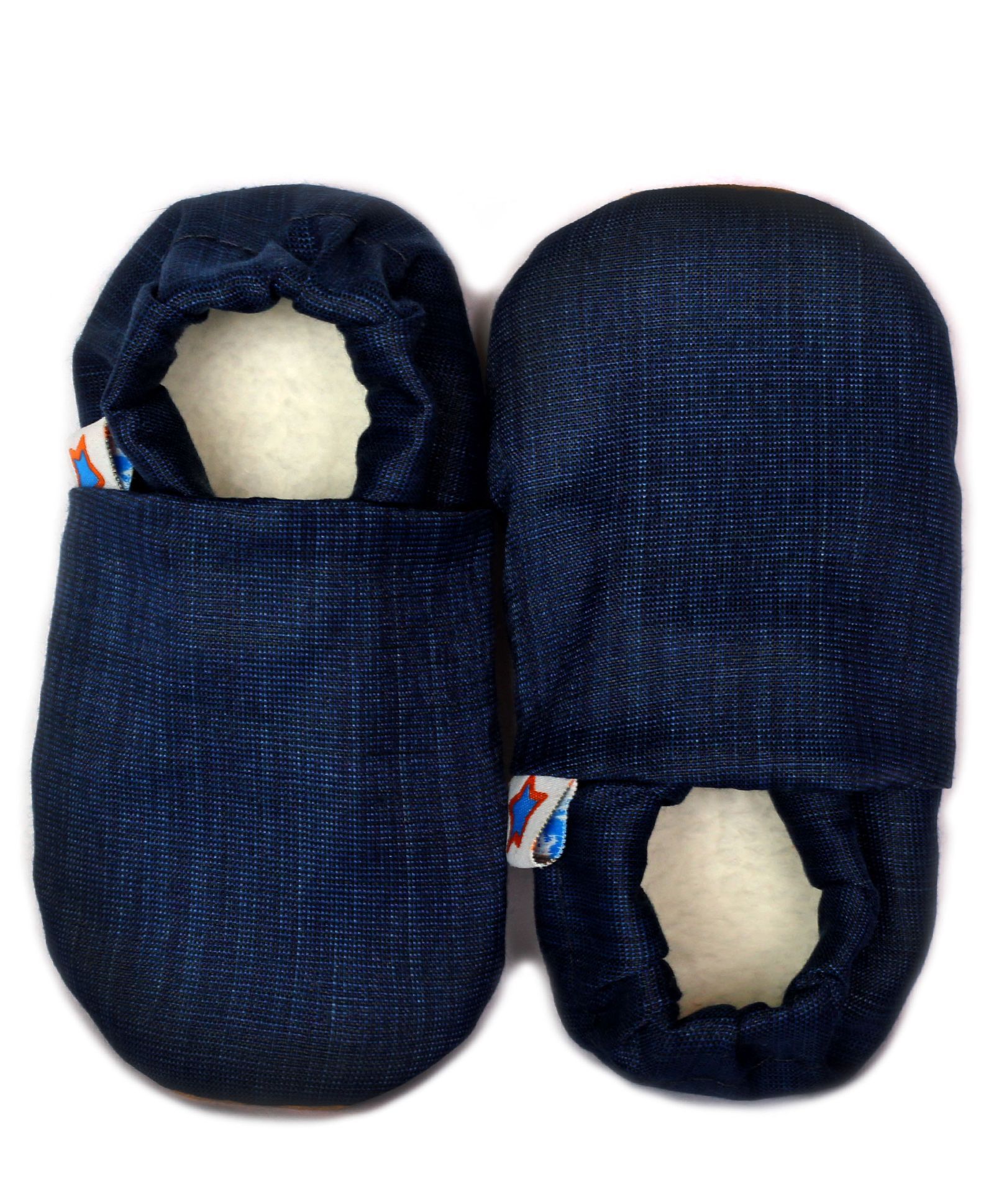 Skips Non Skid Sole Handcrafted Booties - Navy Blue