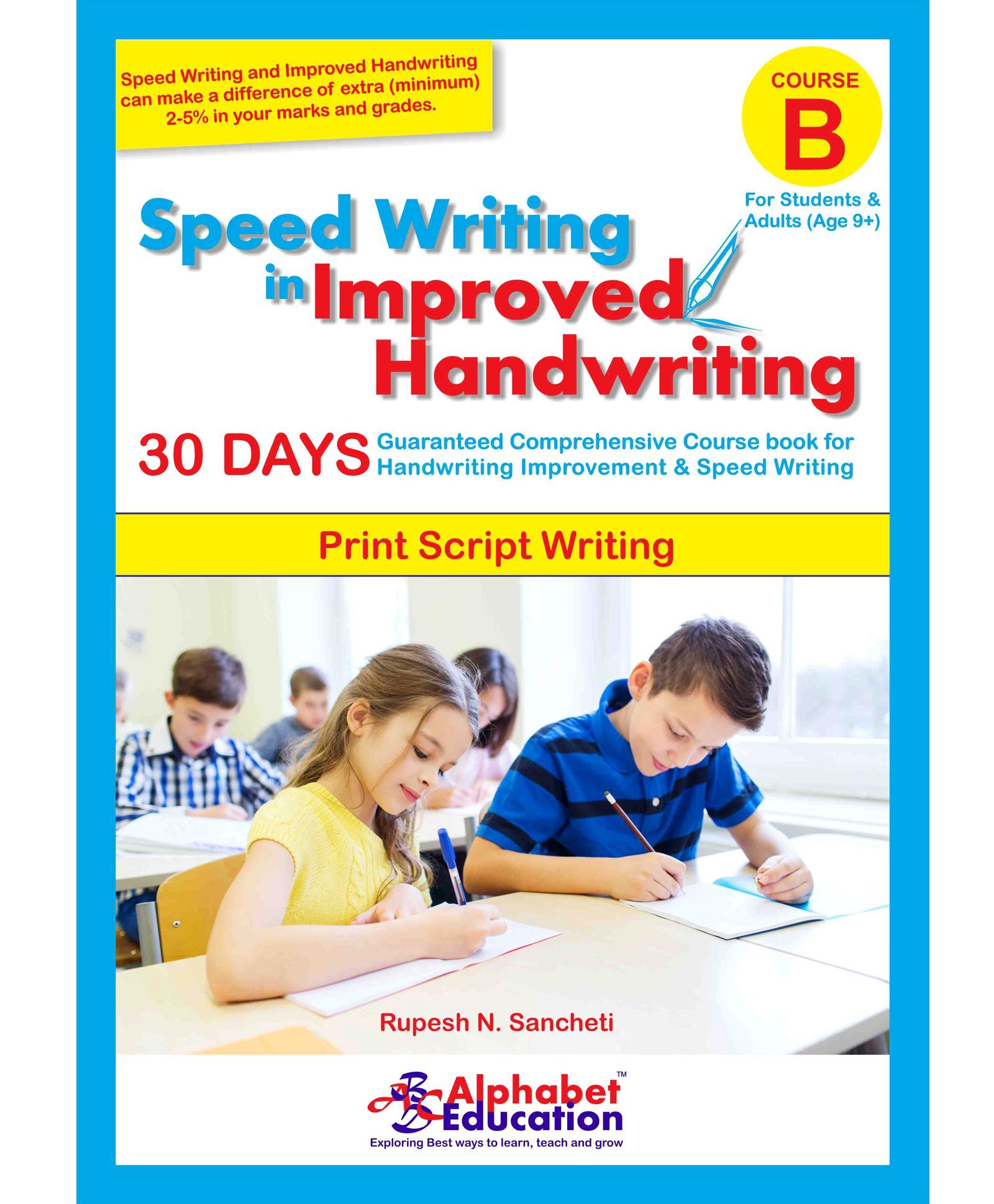 Alphabet Education Print Script Writing Book