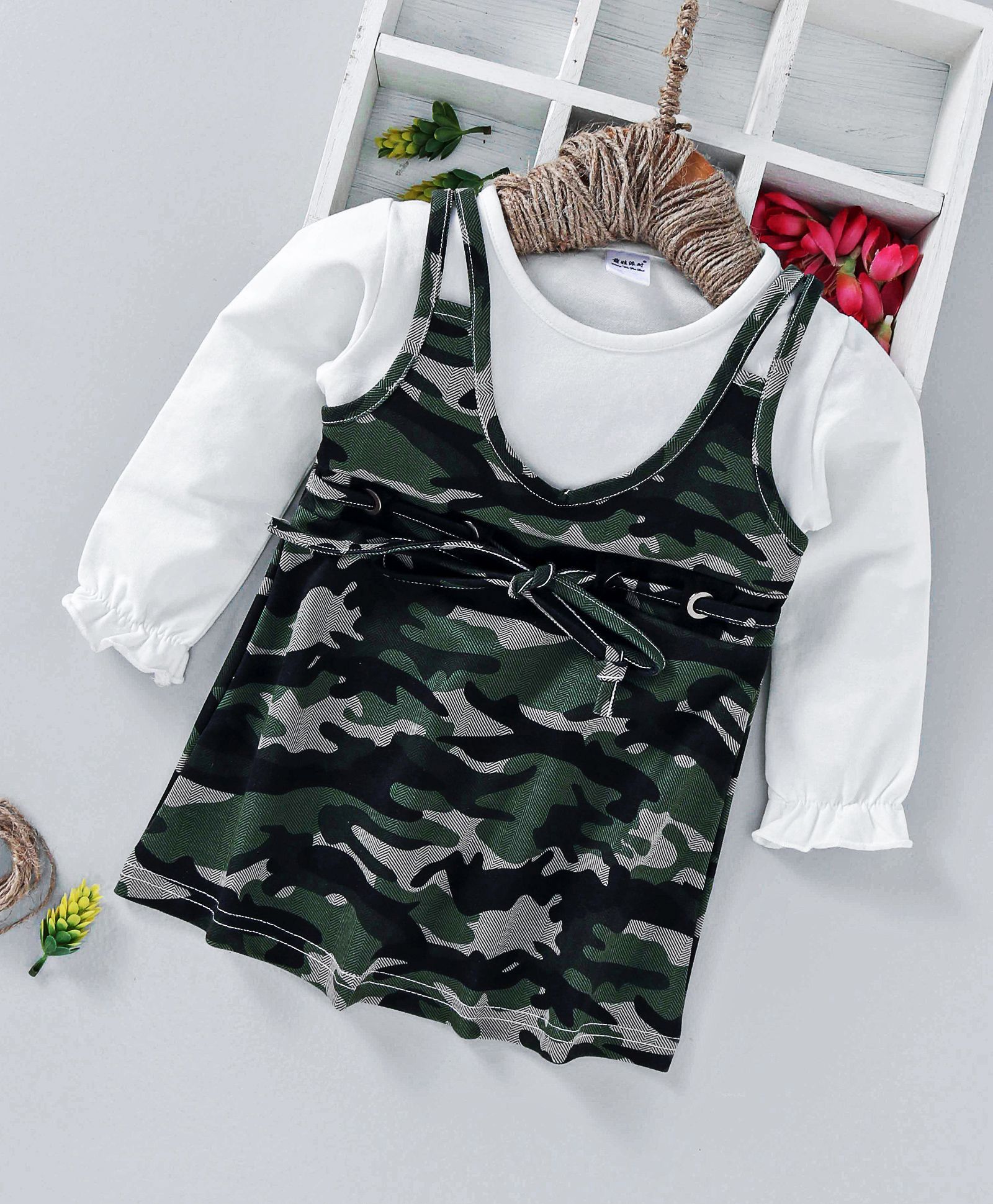 Menga Wa Camouflage Print Full Sleeves Dress