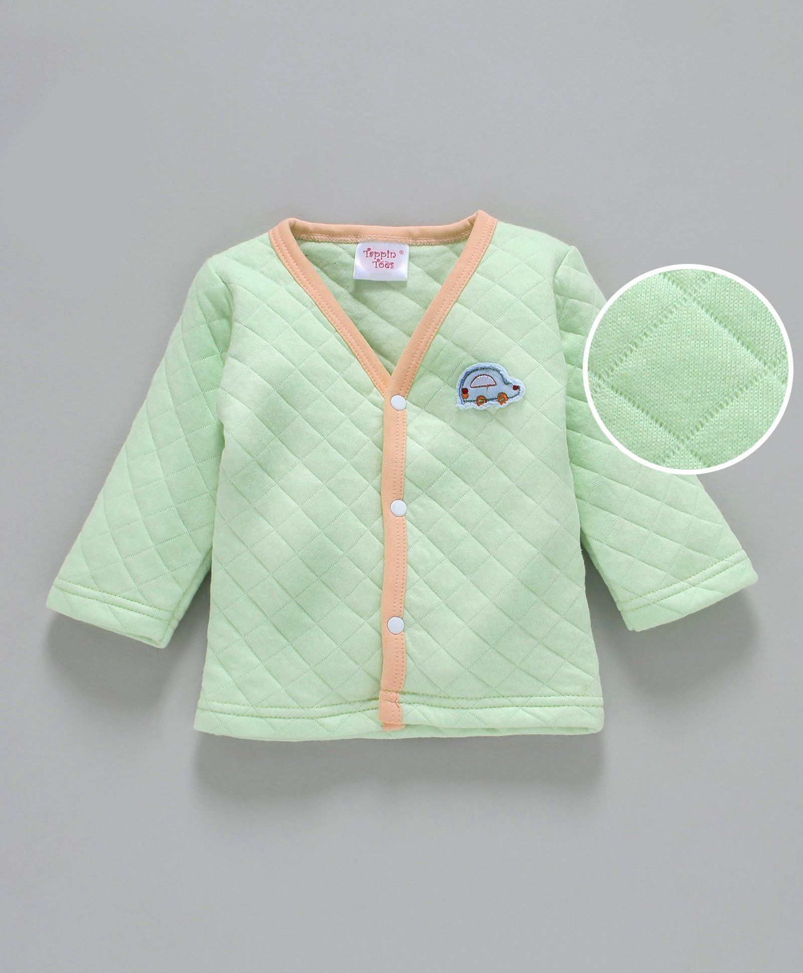 Tappintoes Full Sleeves Vest Car Patch - Mint Green
