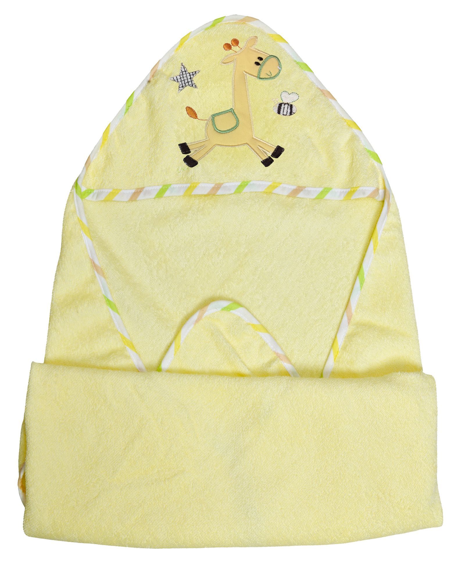 Kiwi Animal Patch Hooded Bath Towel - Yellow