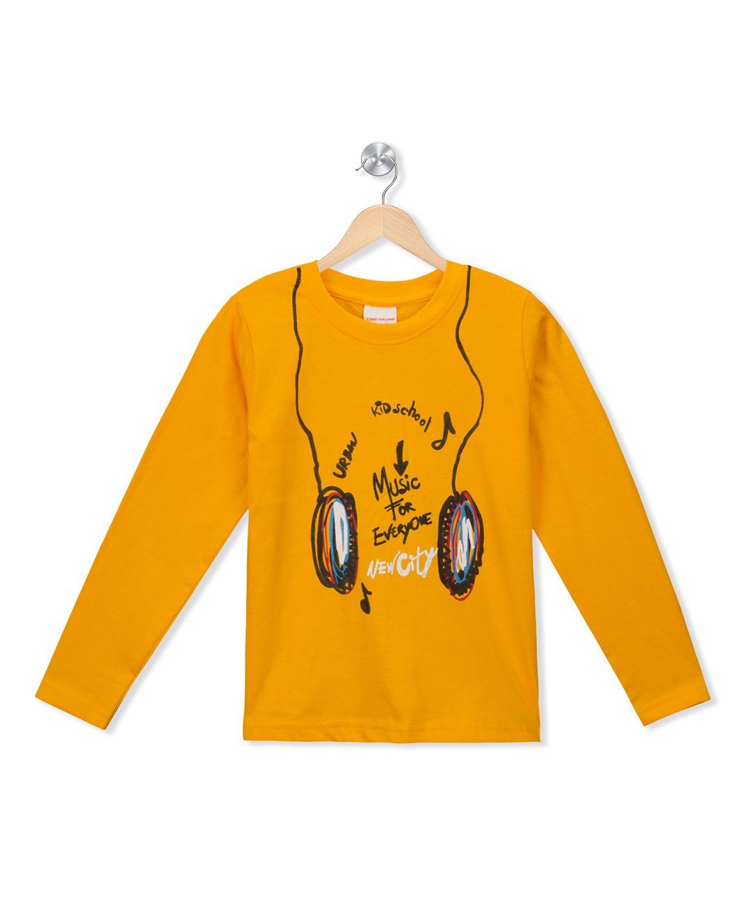 Raine And Jaine Music Theme Printed Full Sleeves Tee - Yellow