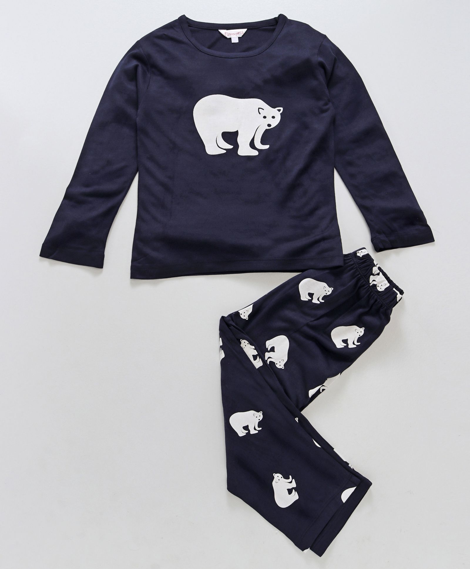 Funkrafts Cat Print Night Suit - Navy Blue