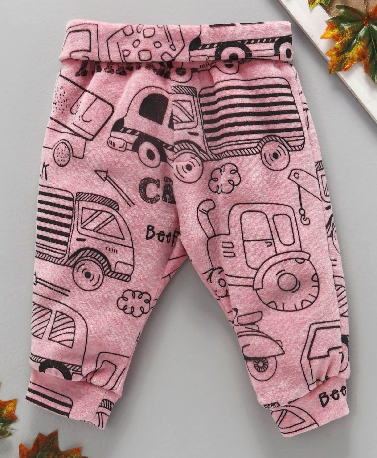 marshmallows Full Length Lounge Pant Vehicle Print - Pink