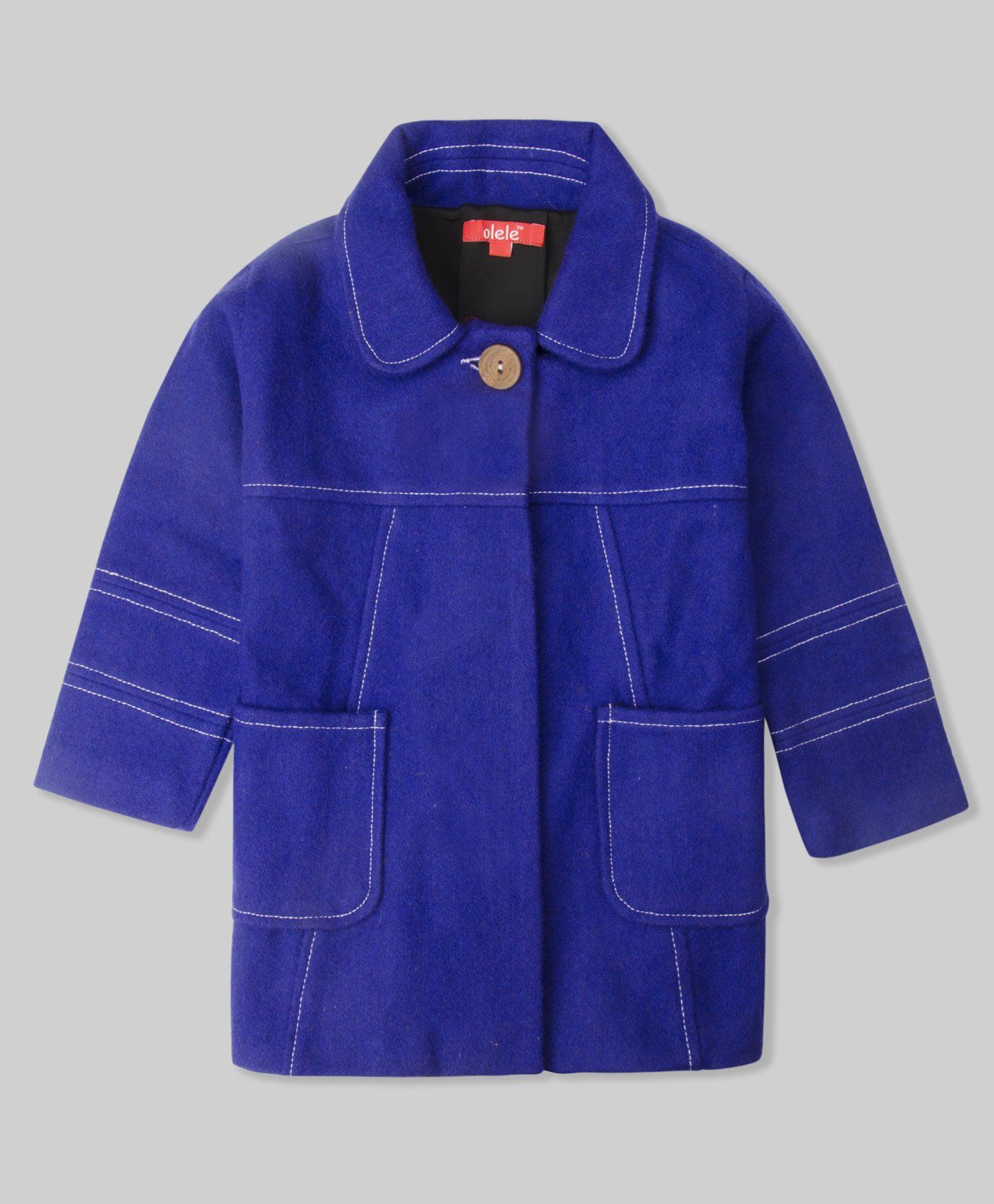 Olele Full Sleeves Coat - Royal Blue