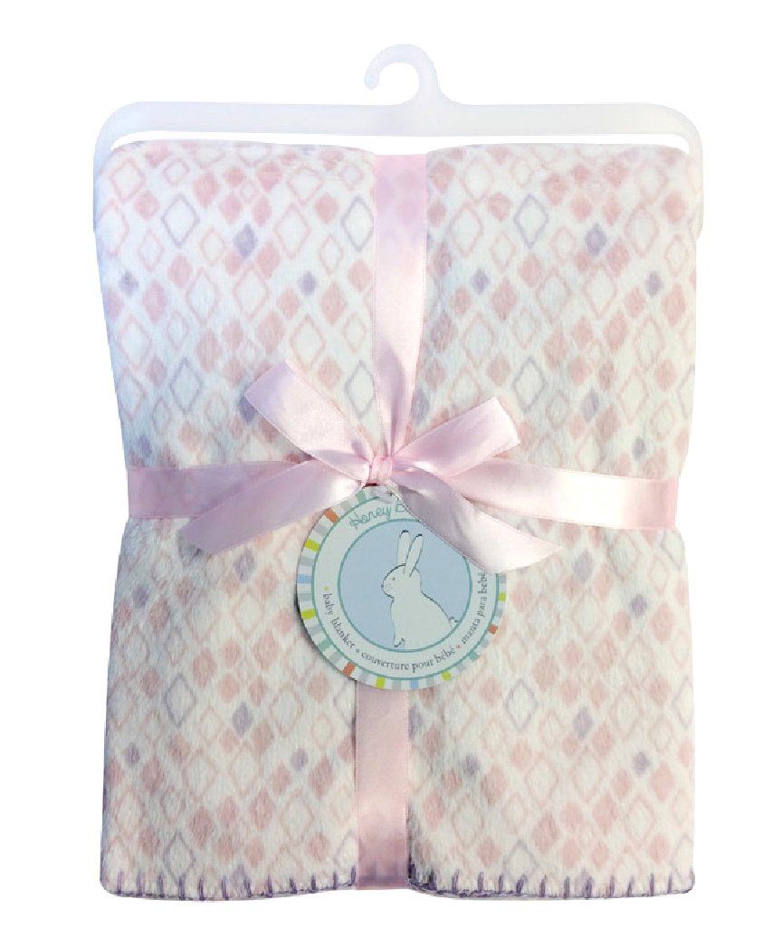 Honey Bunny Chamois Blanket Printed - Pink