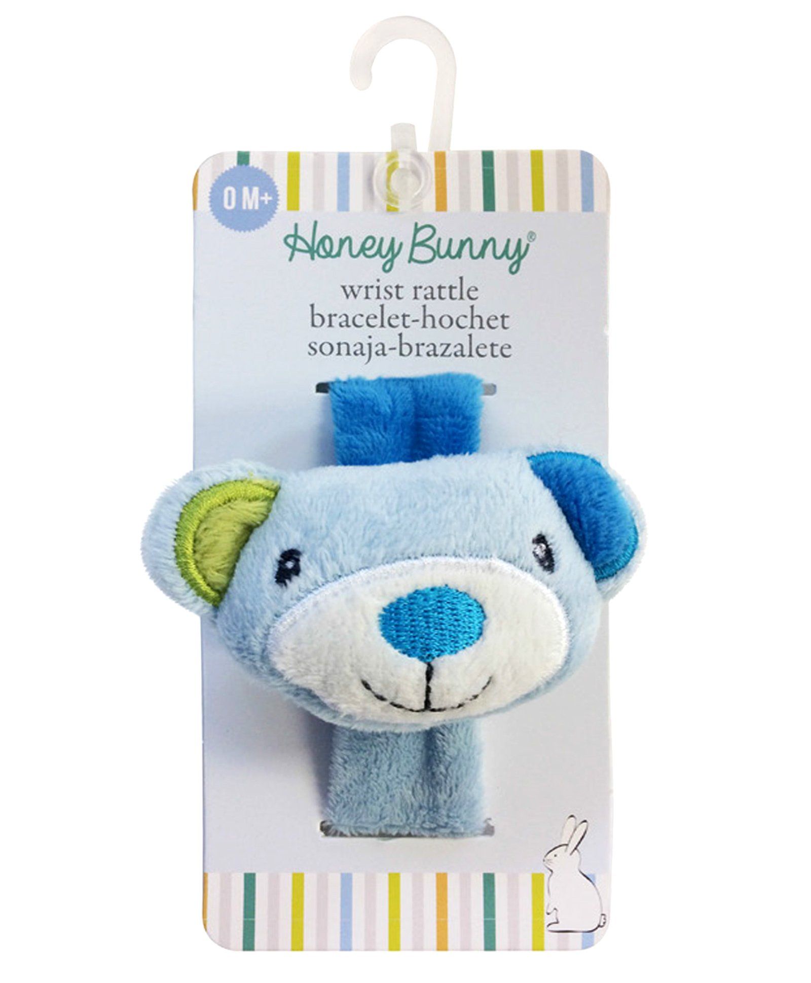 Honny Bunny Wrist Rattle Teddy - Blue