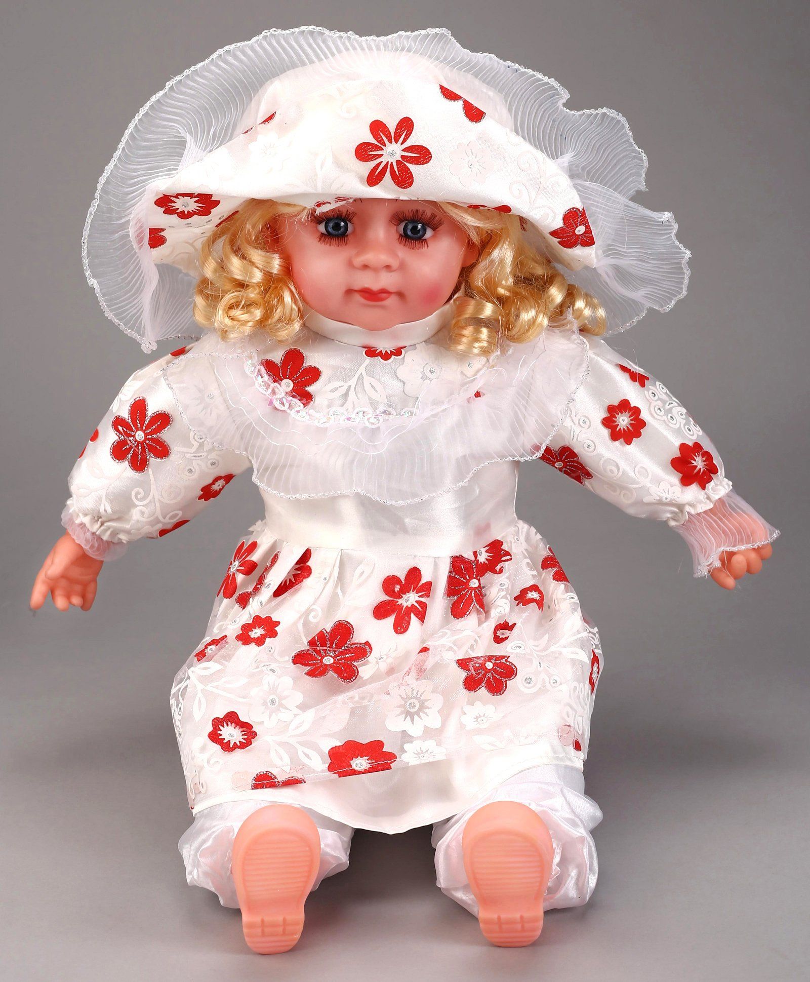Smiles Creation Musical Doll In Jacket & Cap White - Height 37.5 cm