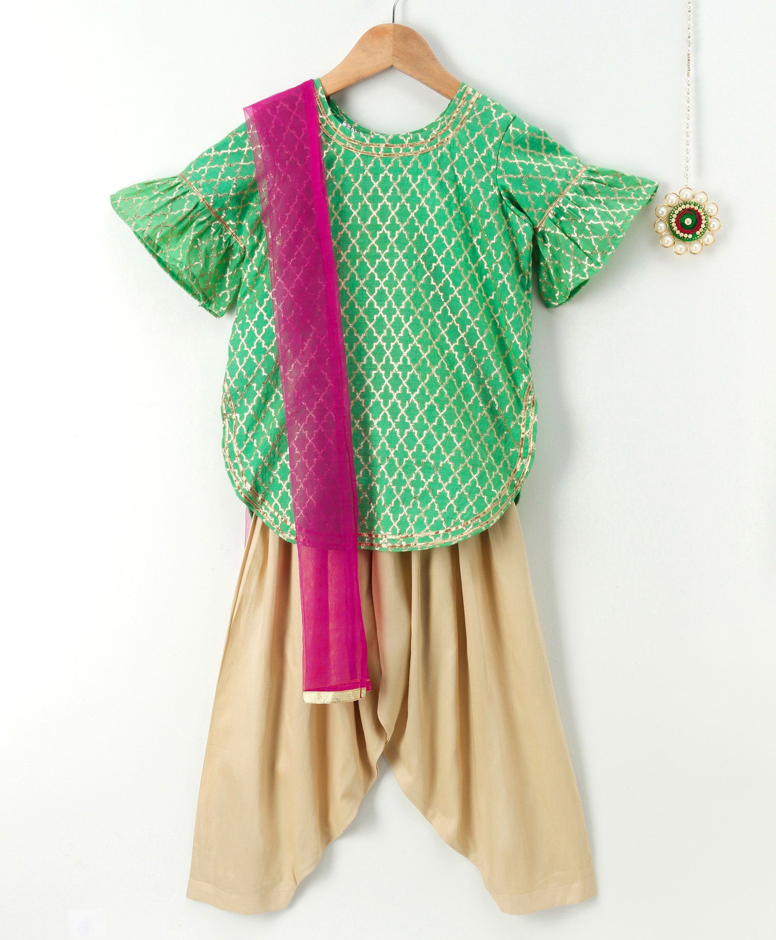 Amairaa Bell Sleeves Kurti & Salwar With Dupatta