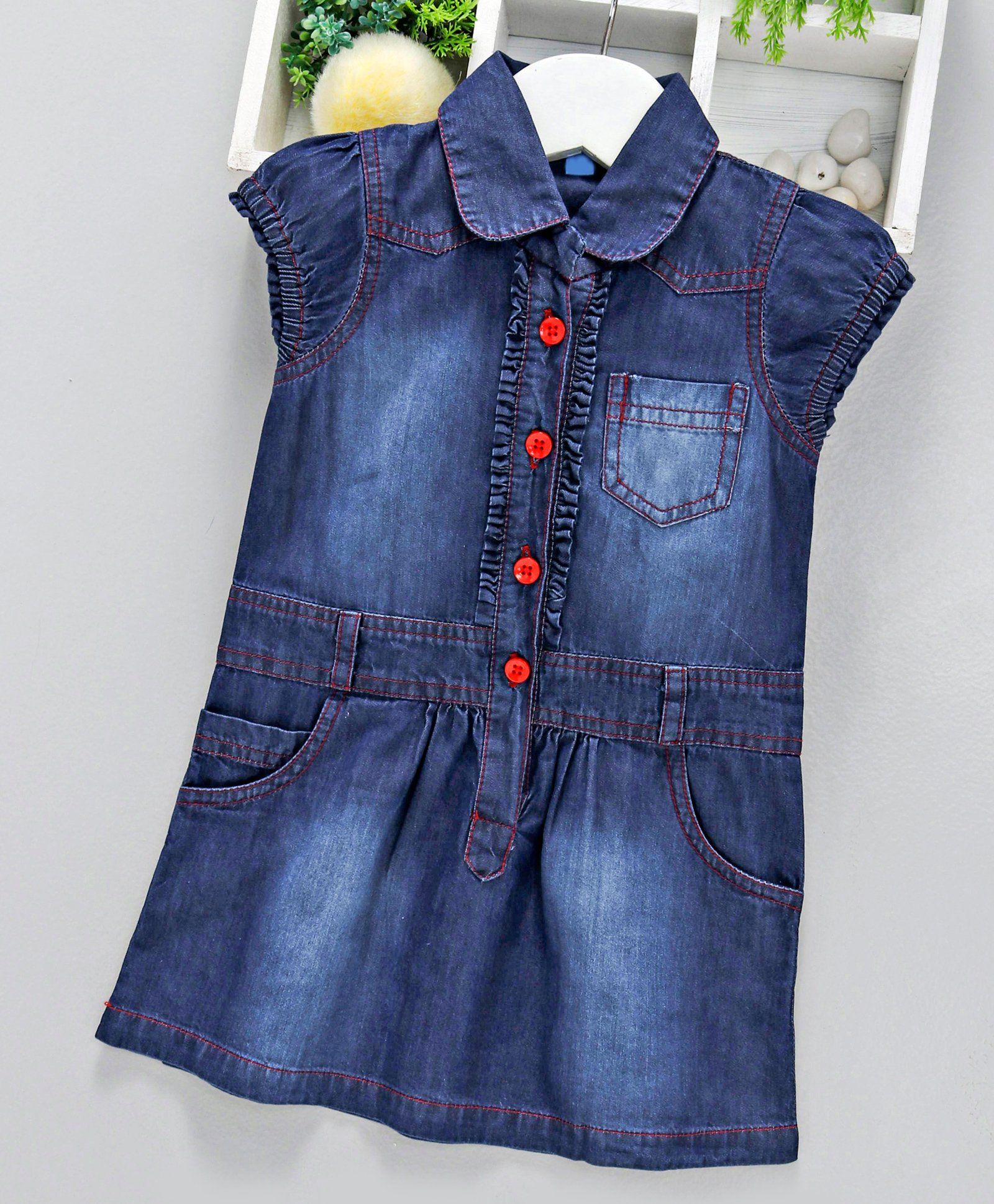 Chicklets Solid Short Sleeves Dress