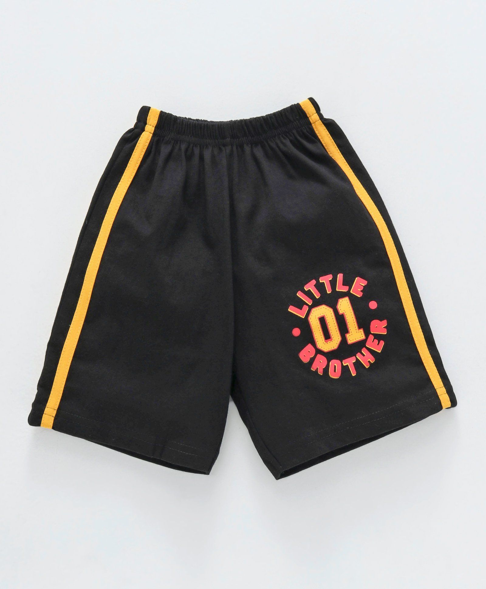 Taeko Shorts Little Brother Print - Black