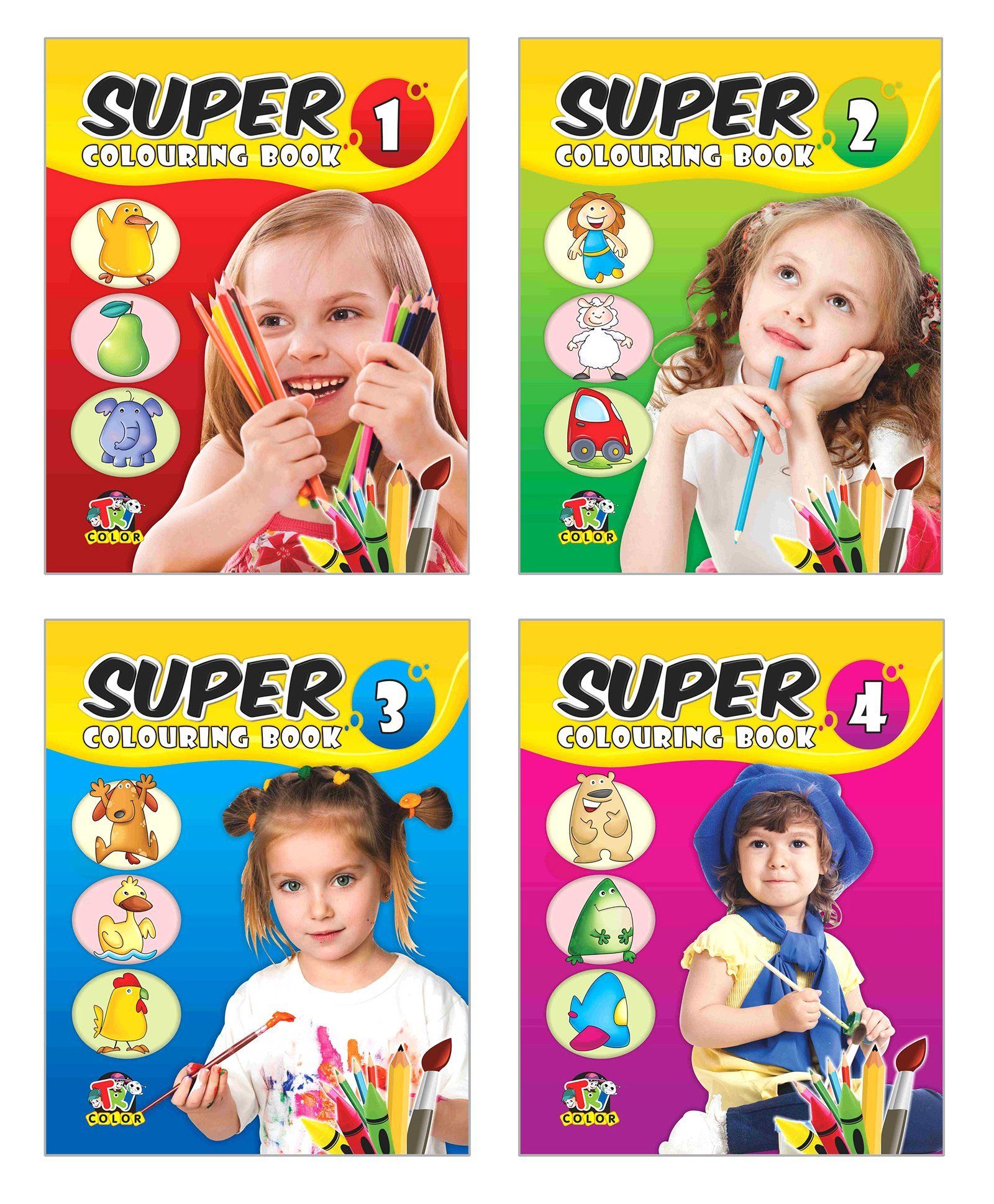 Super Colouring Book Collection Set of 4