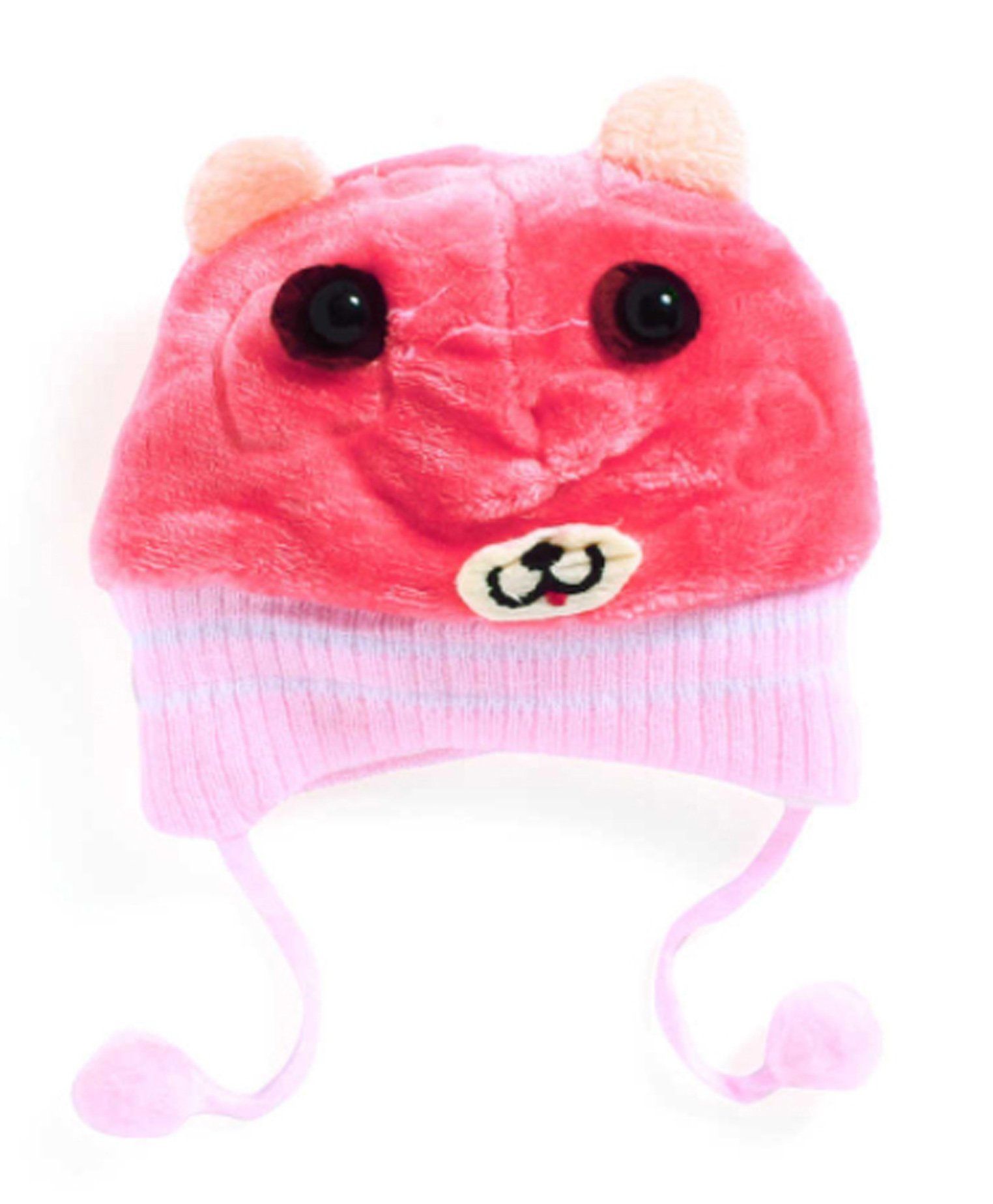 Akinos Kids Teddy Face Cap - Dark Pink
