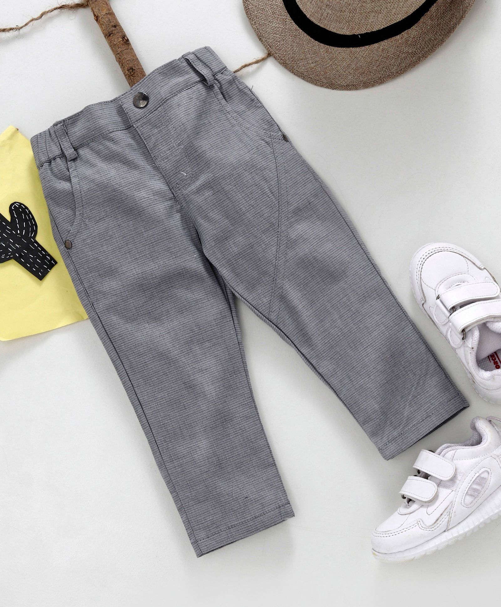 Reiki Trees Solid Full Length Trouser - Grey
